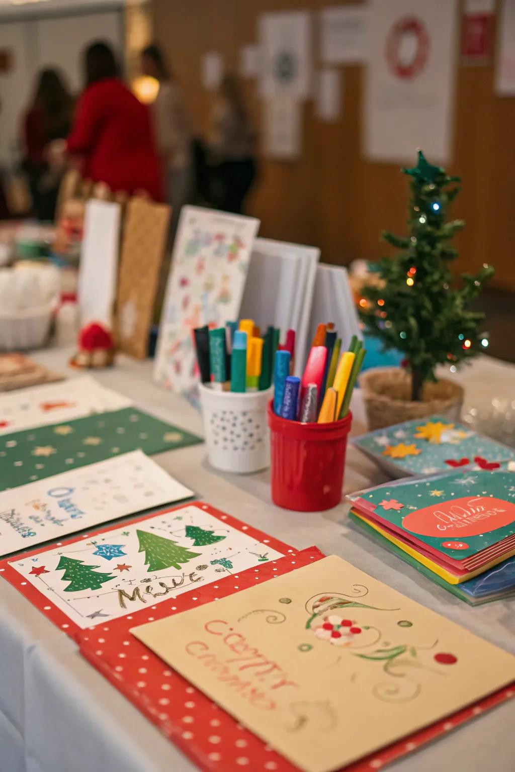 A collection of heartfelt Christmas cards you make yourself.