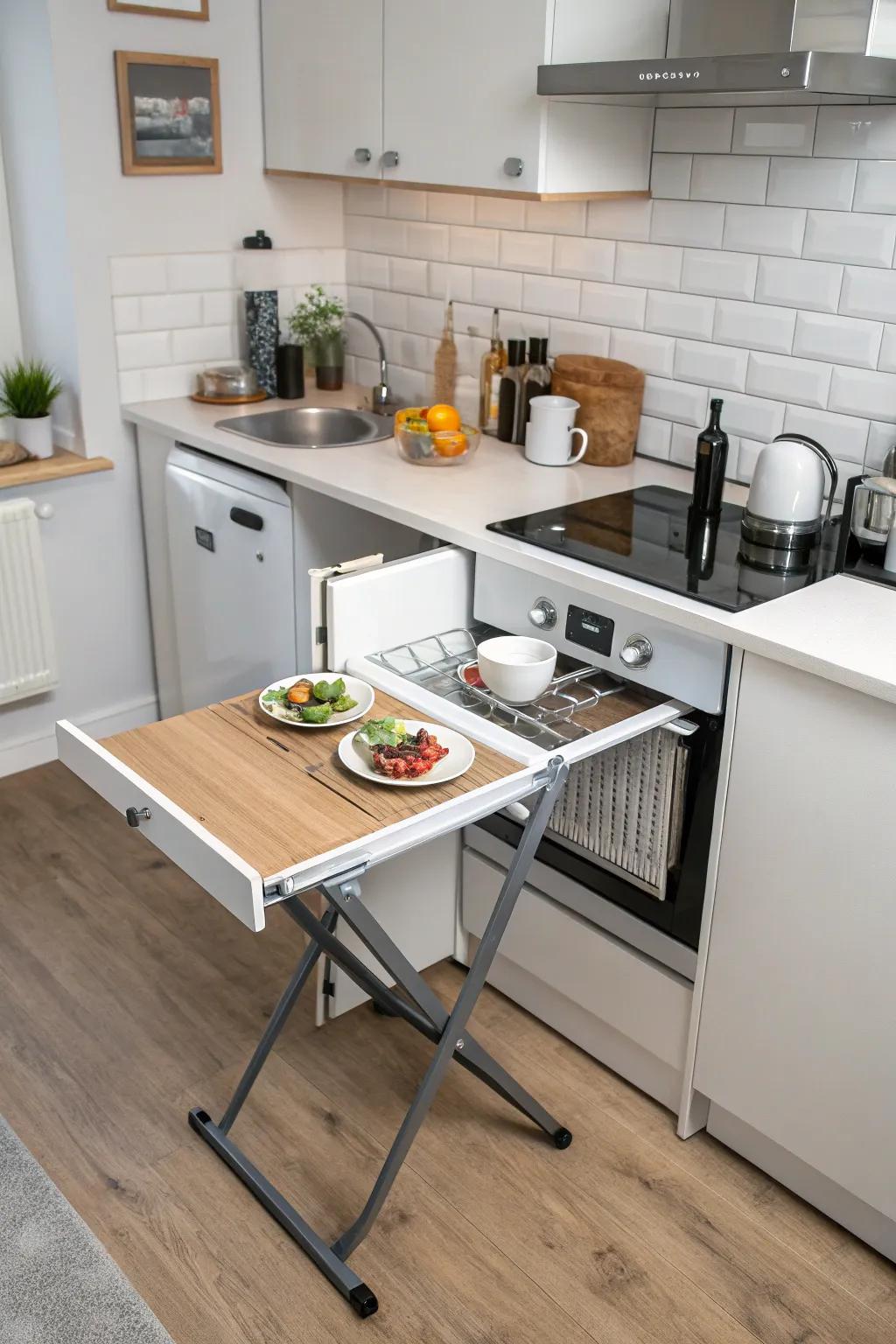 Changeable tables offer dining solutions in space-constrained kitchens.