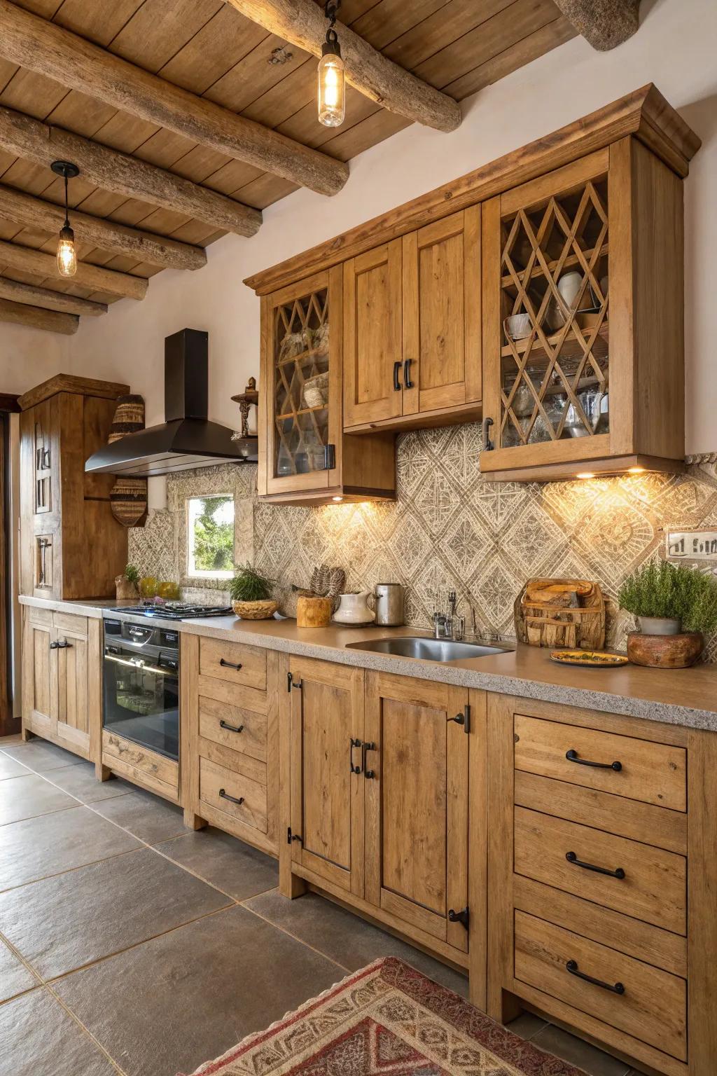 Native materials in cabinetry reflect authenticity and connect the kitchen to its surroundings.