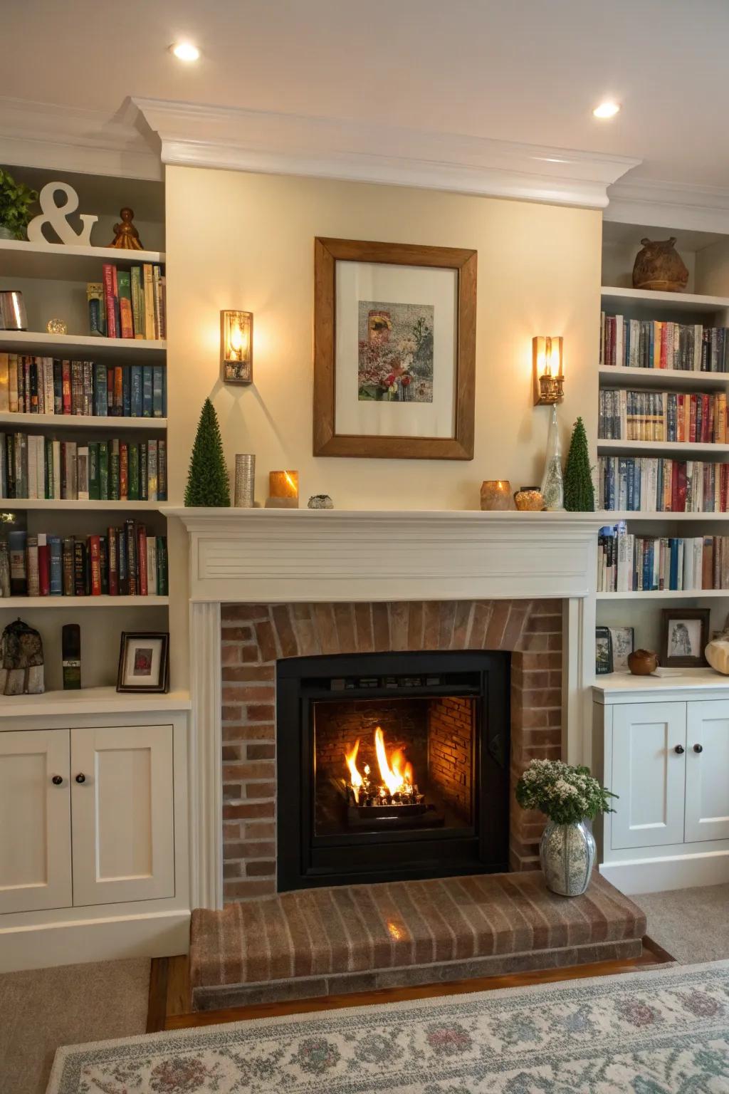 Built-in shelving introduces practicality and flair.