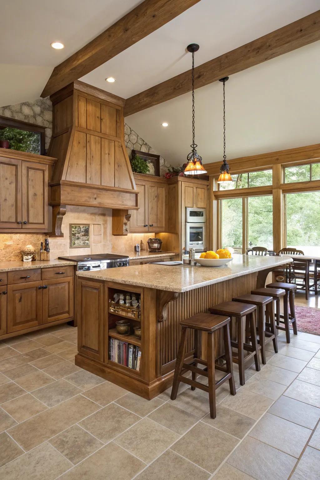 A full-function island offers usefulness and convenience.