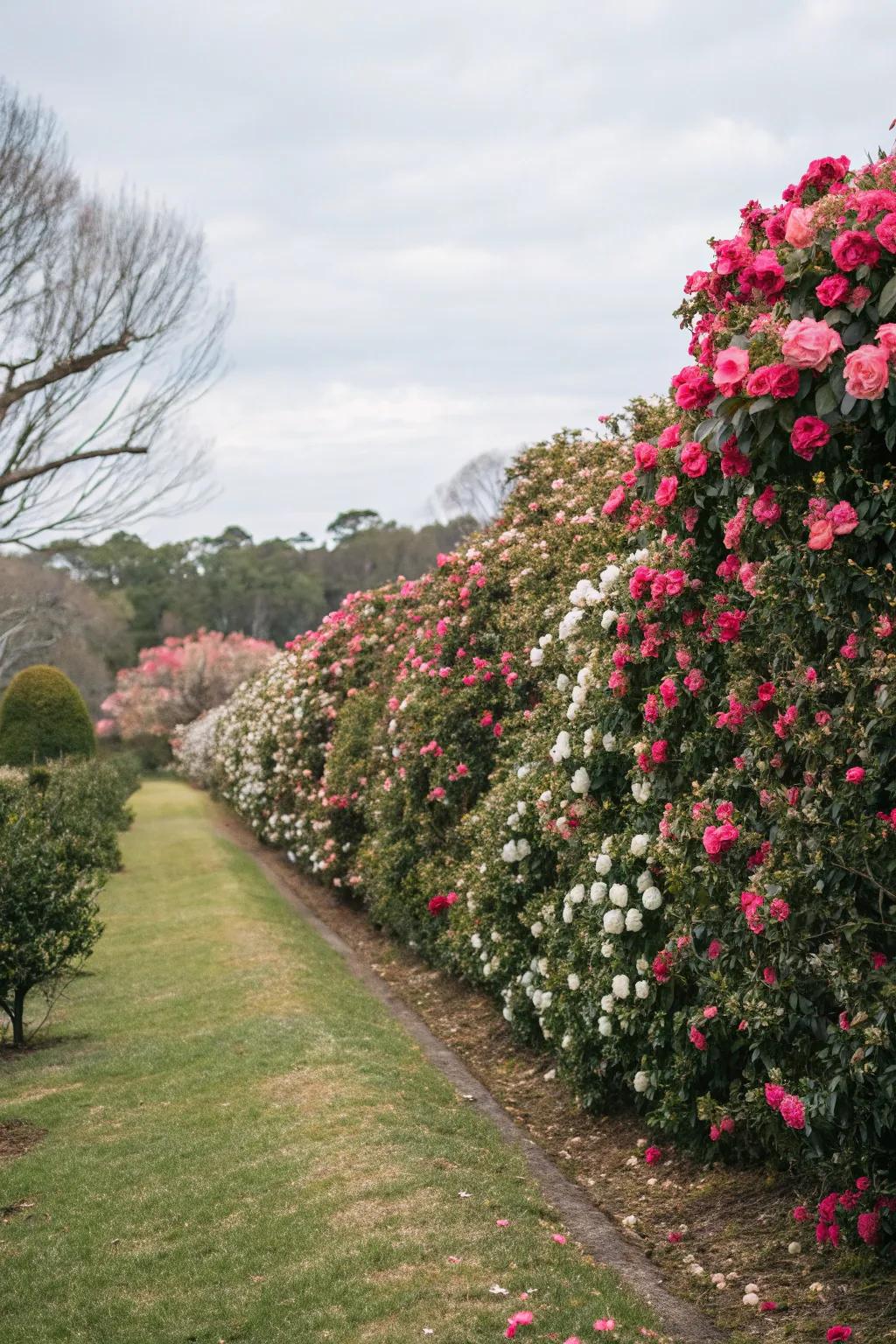 'Tea' shrubs add southern charm to any fence.