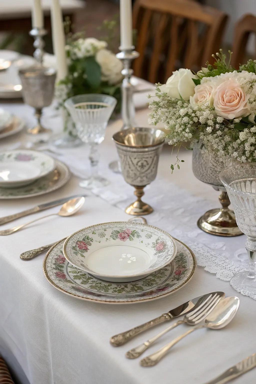 Antiquated cutlery brings style and elegance to the supper board.