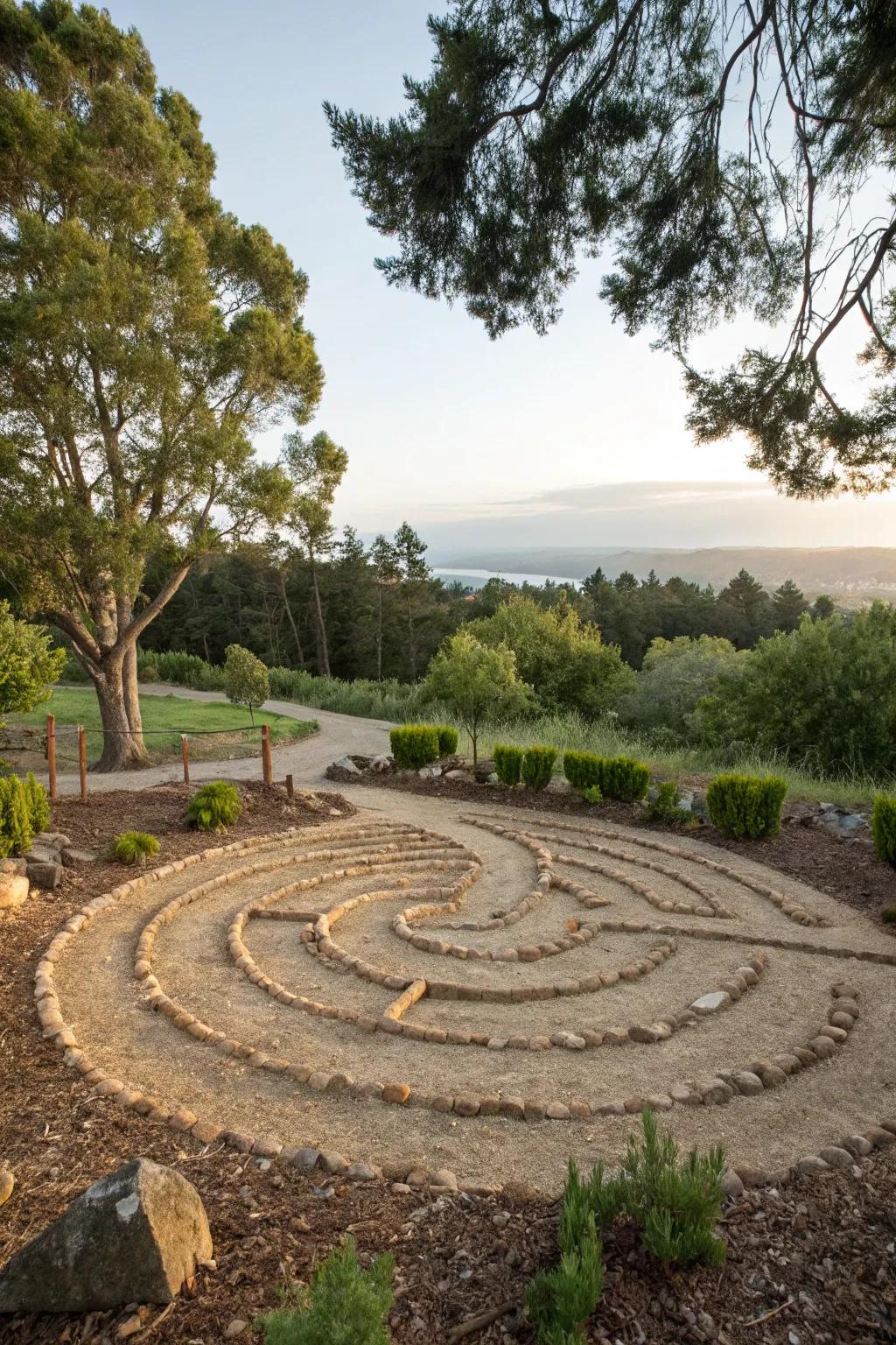 A timber sliver labyrinth furnishes an unprocessed and earthy ambling adventure.