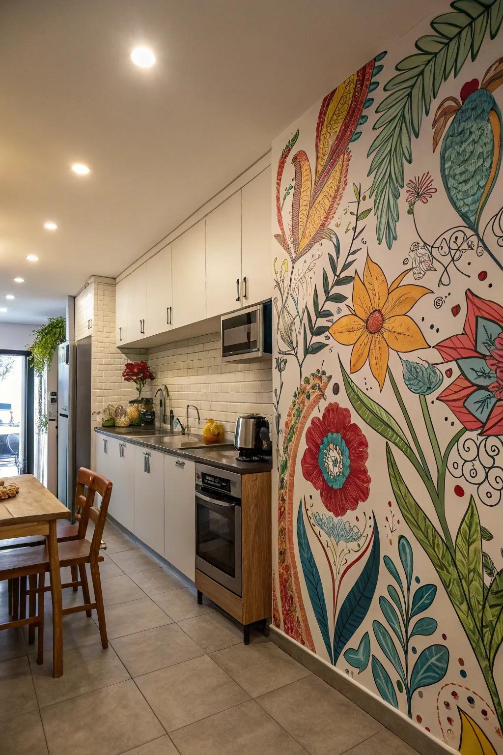 Murals turn walls into stunning sheets.