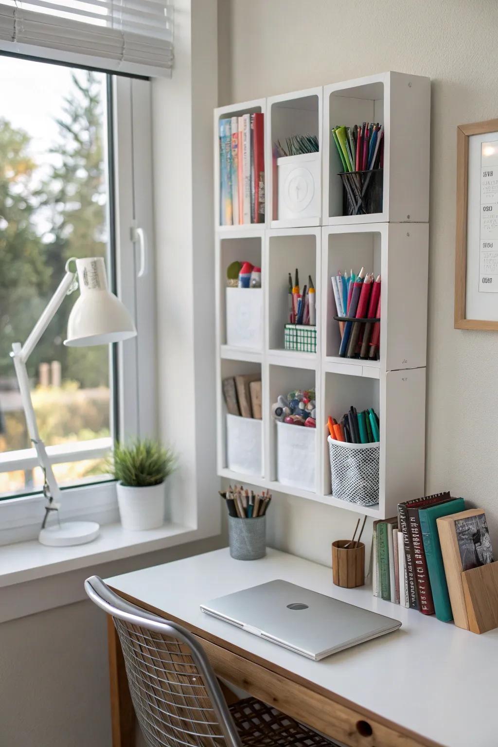 Elevate productivity through organized office cubes.