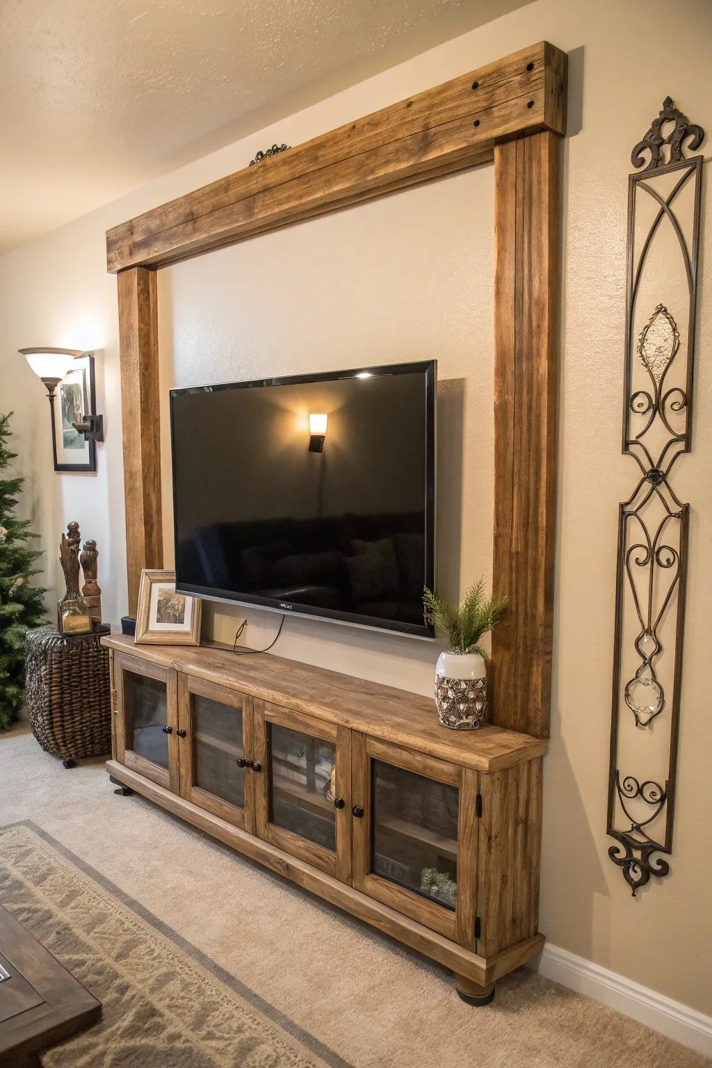 A handmade border can transform your TV into a striking focal point.
