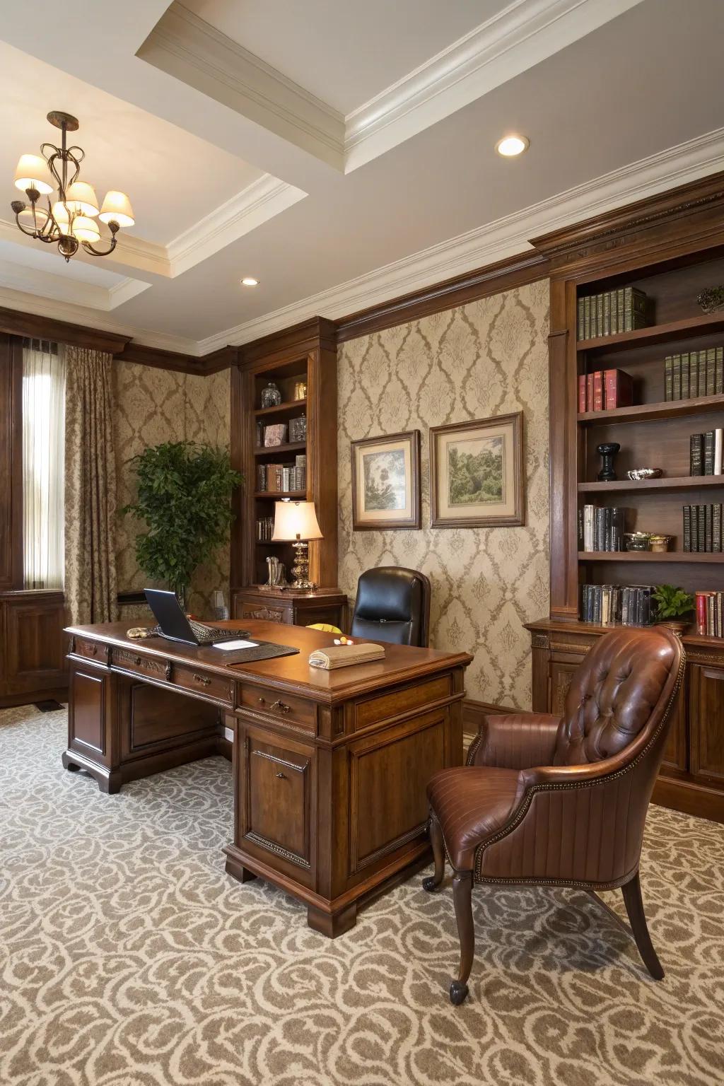 Subtle patterns on carpets can enhance any room with elegance.