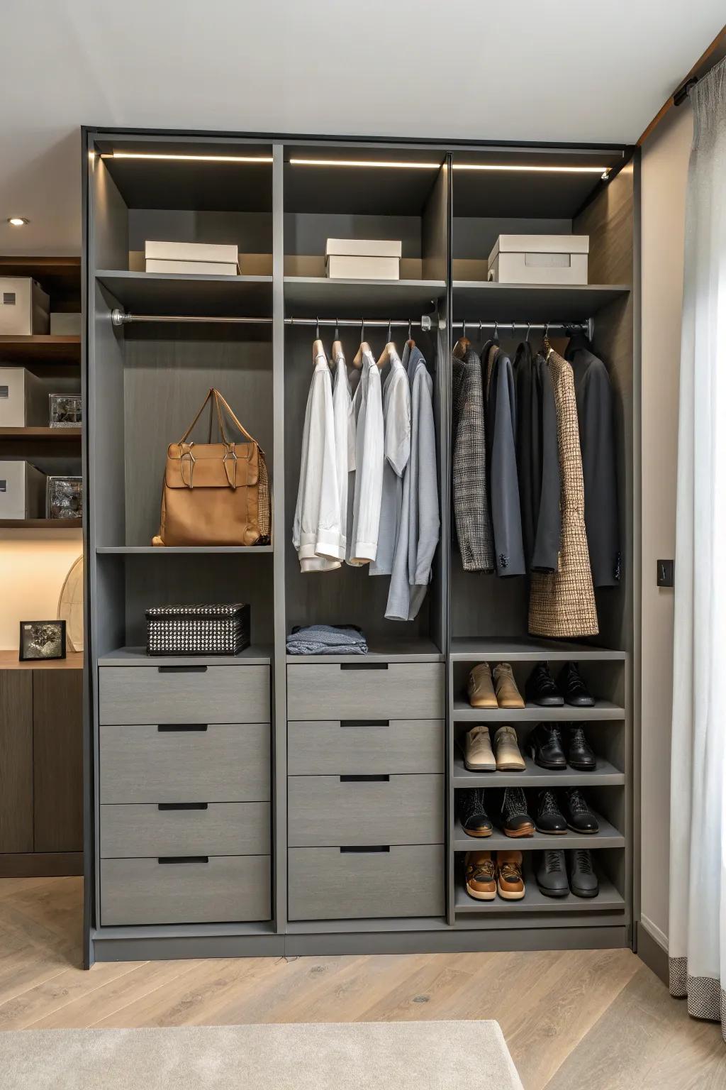 A flexible modular wardrobe system.
