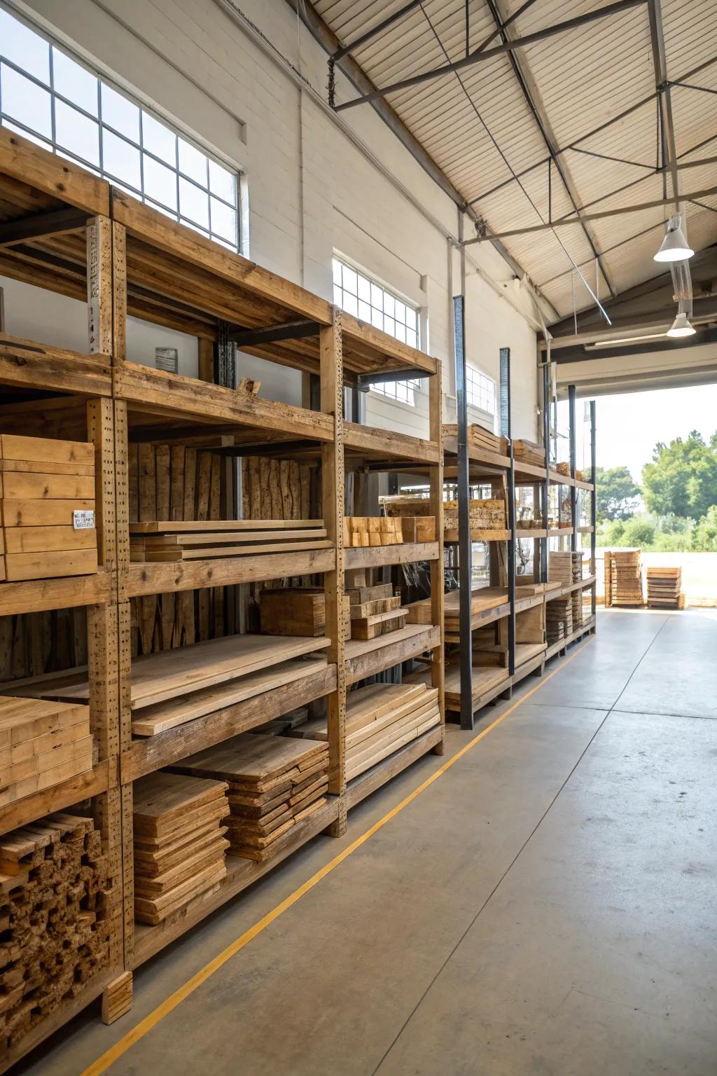 Sustainable materials provide an eco-conscious approach to shelving design.