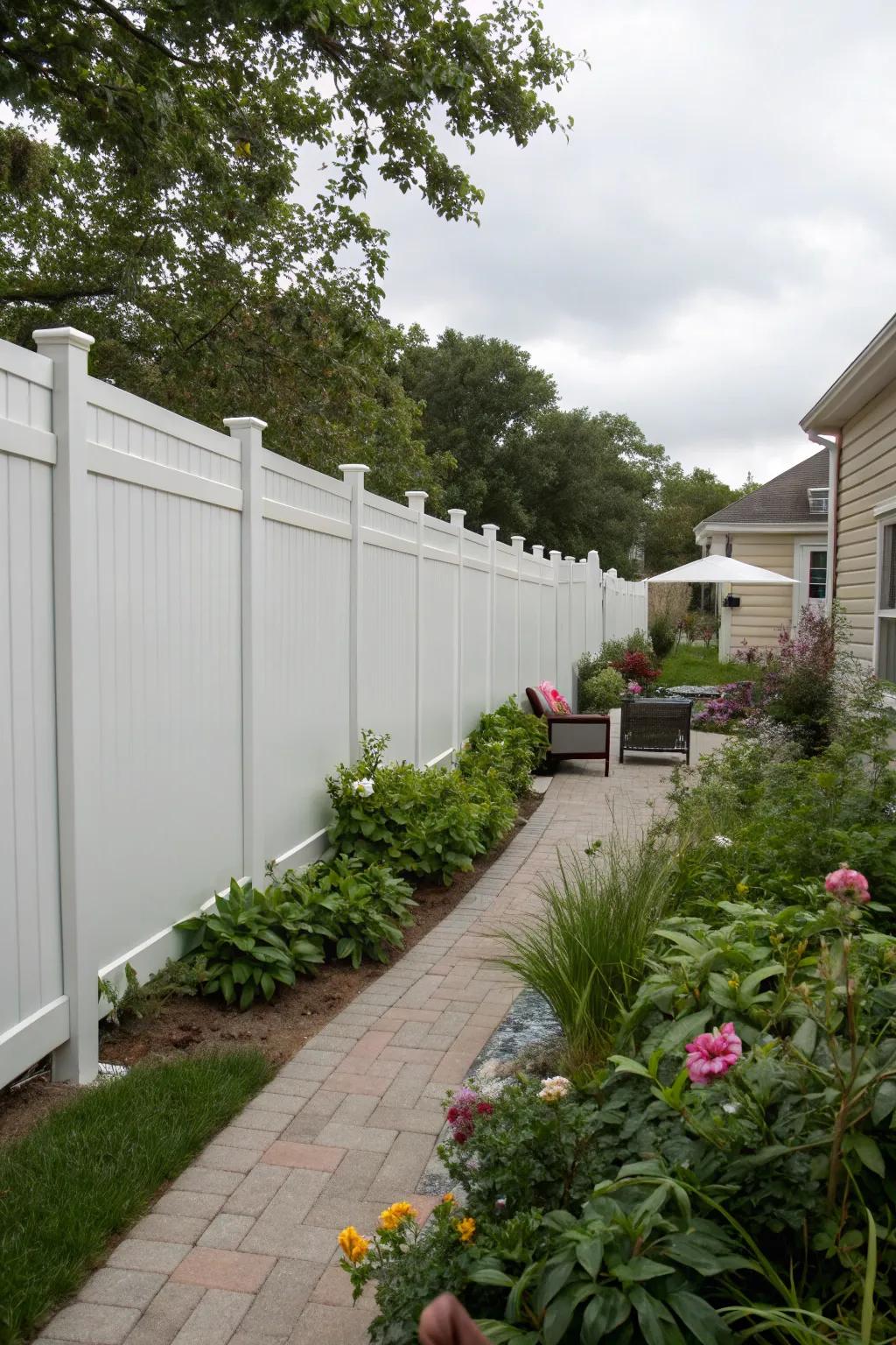 A sonic barrier fence extends tranquility and repose within a bustling setting.