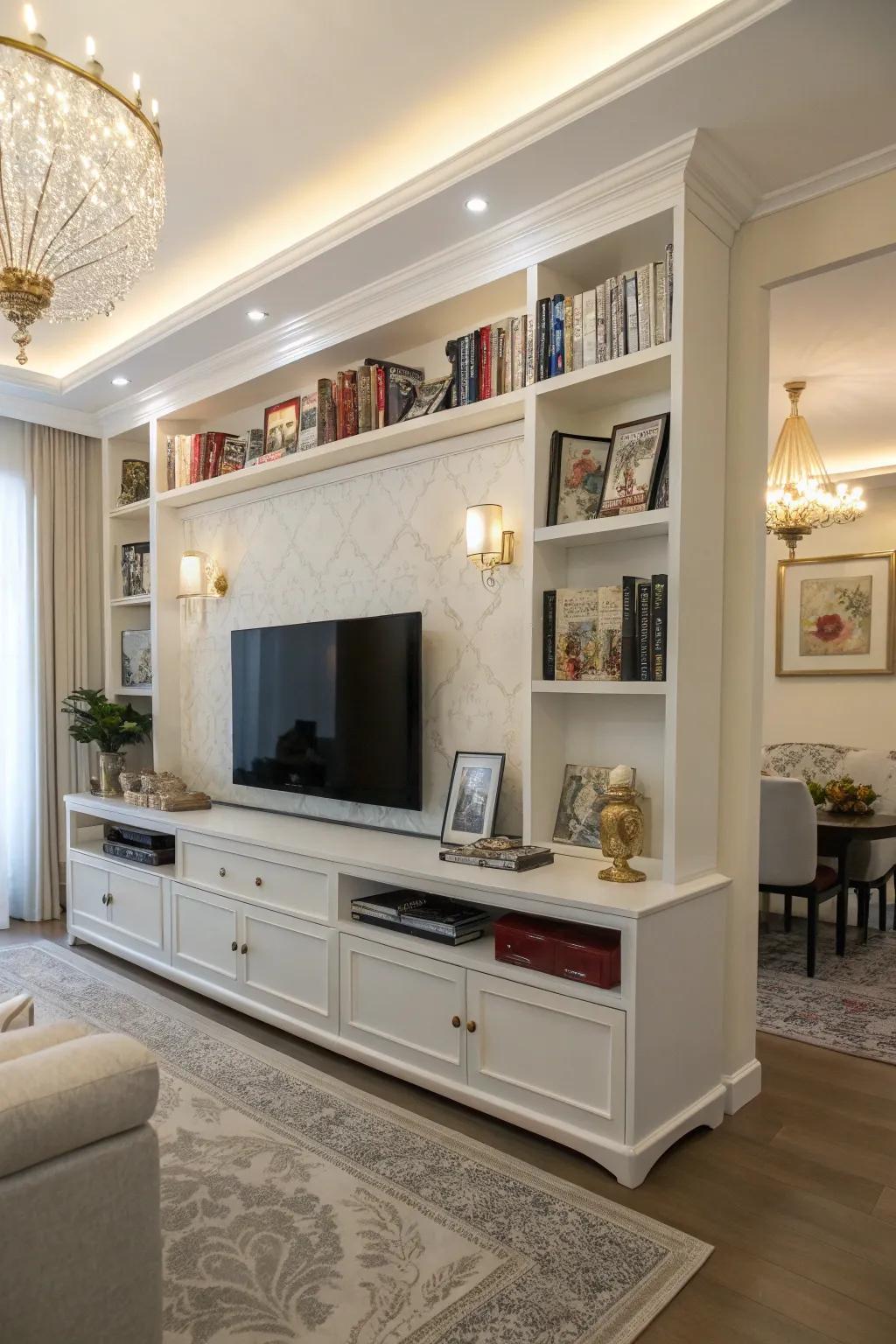 Elevate your aesthetic expanse with aerial shelves.