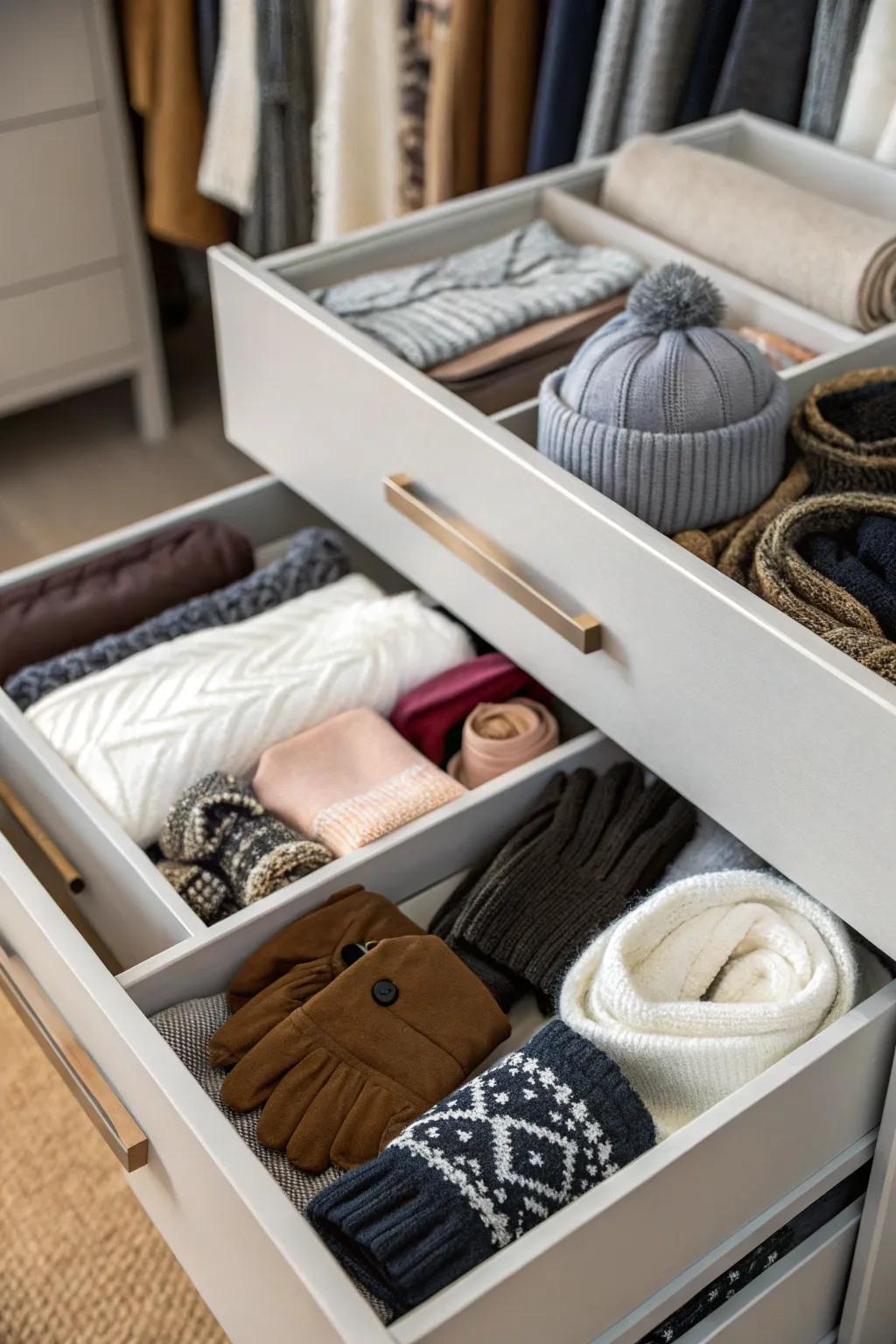 Stackable drawers adapt to any area.