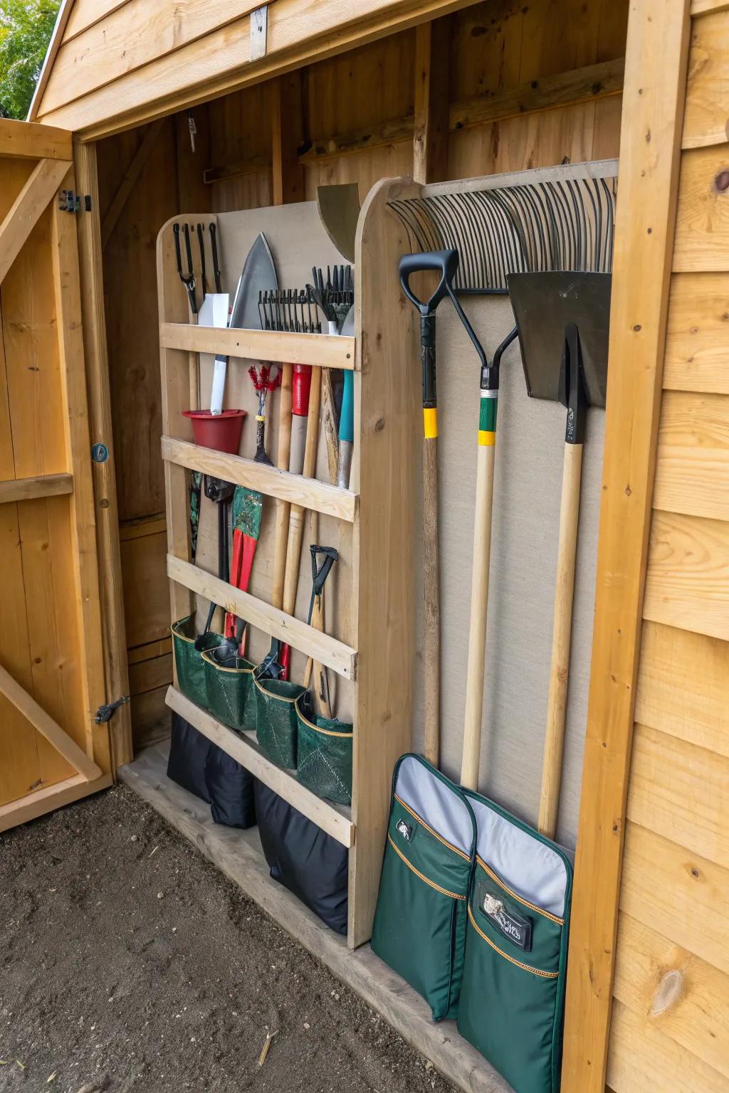 Tool organizers that fold up are space-saving and useful.