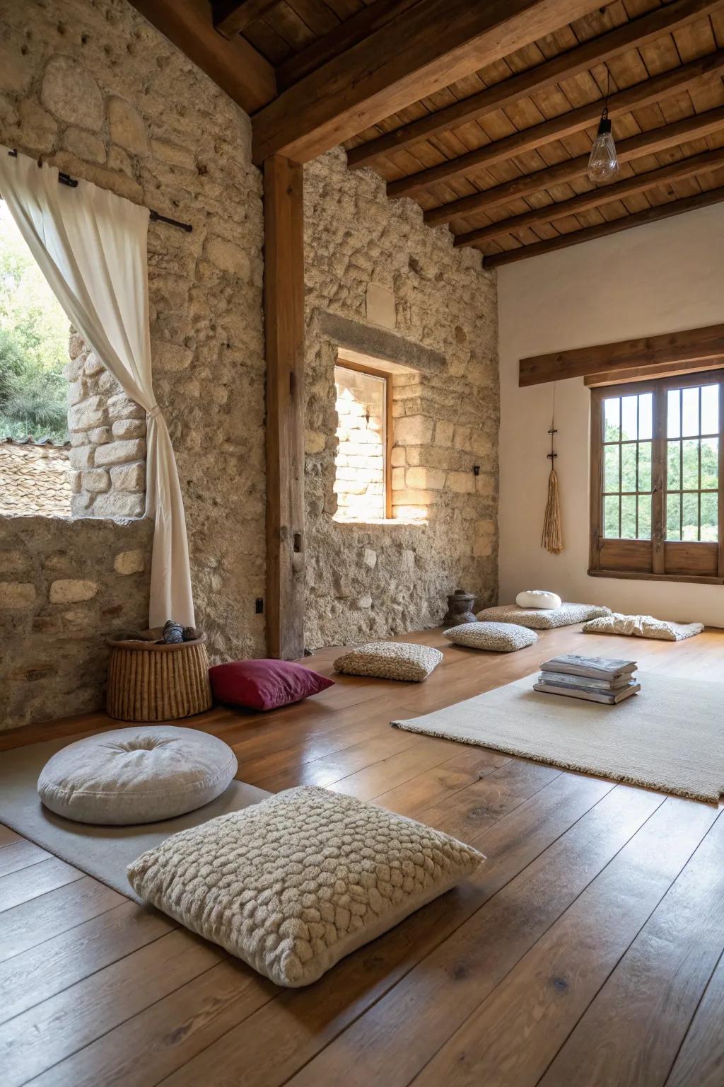 Fabric variety introduces depth and interest to the space.