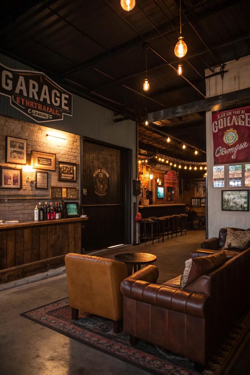 Step into a bygone era with a garage speakeasy that's full of charm.