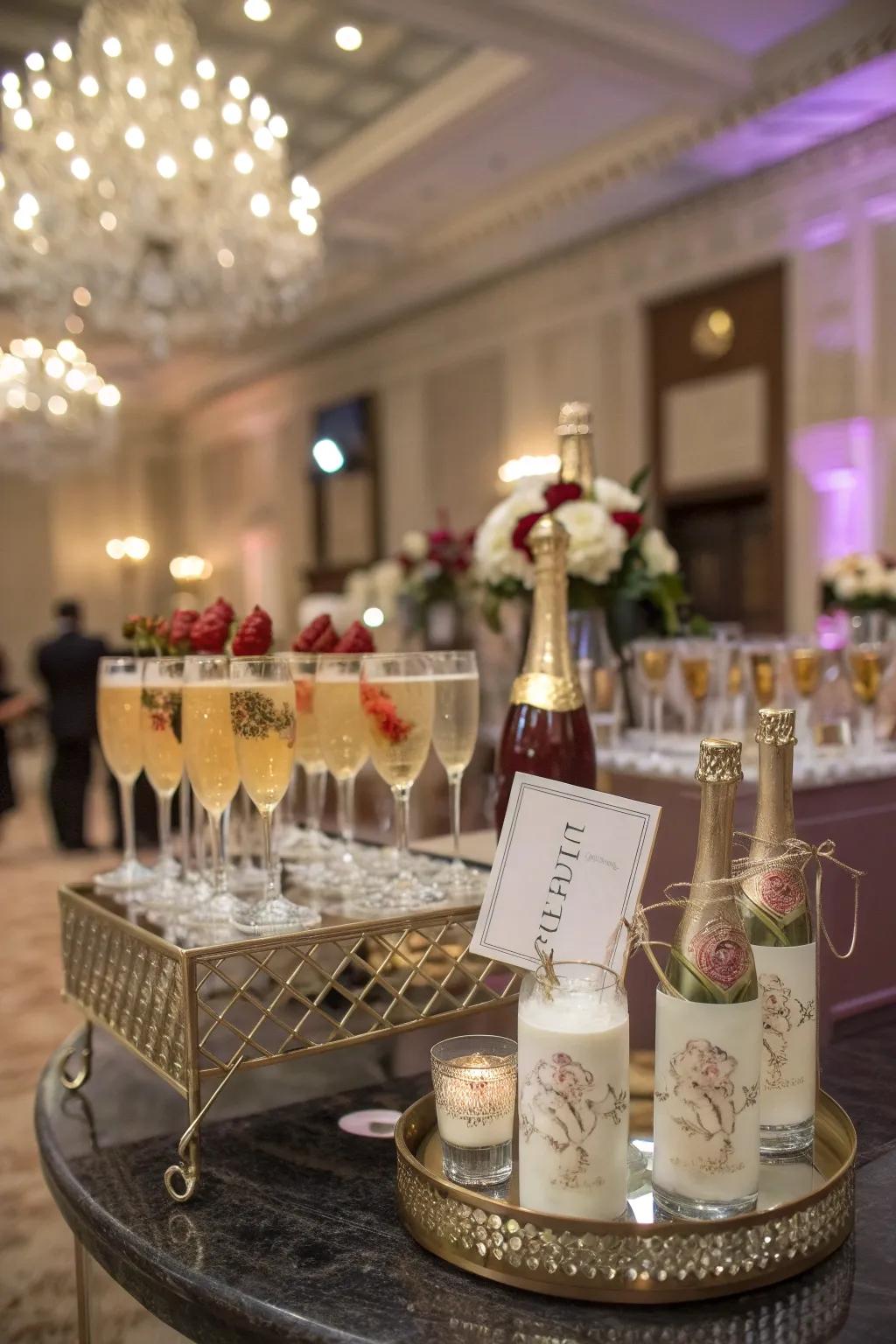 Raise a toast with a sparkling toast station.