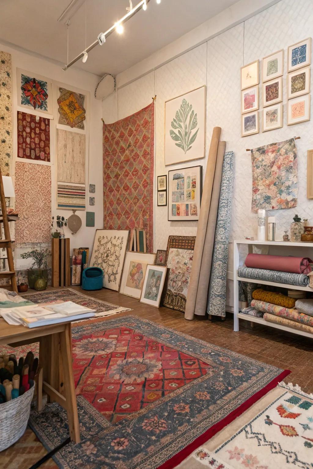 By adding textures, you can enrich the mood of your art space.