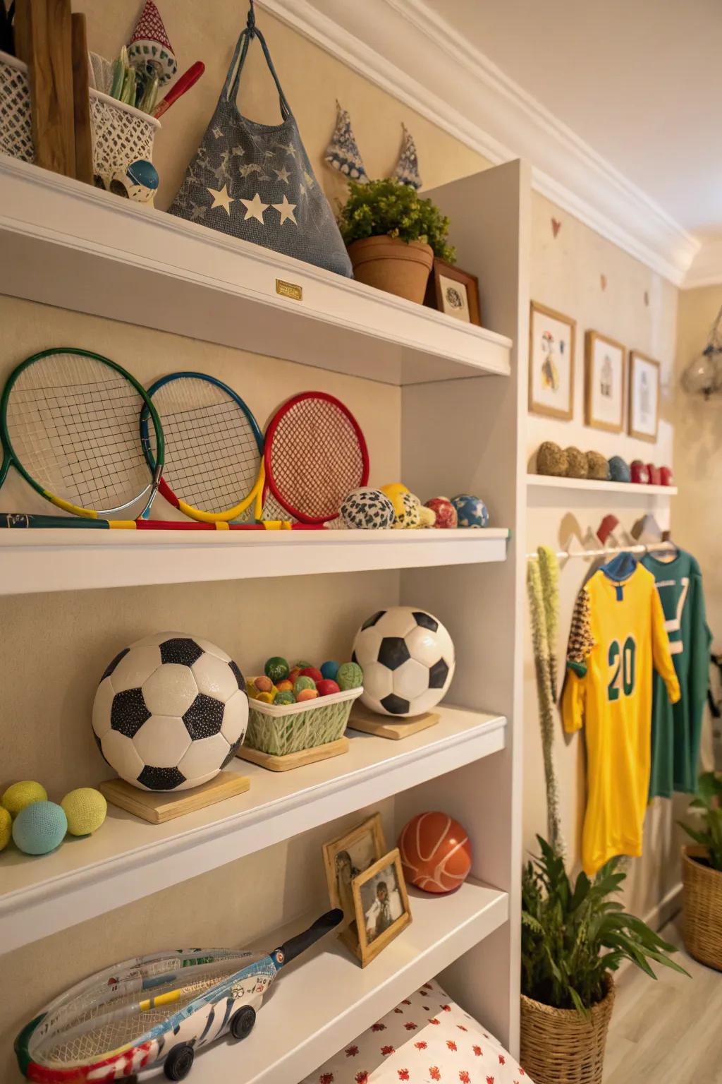 Sports crafts infuse the nursery with personal warmth and creativity.