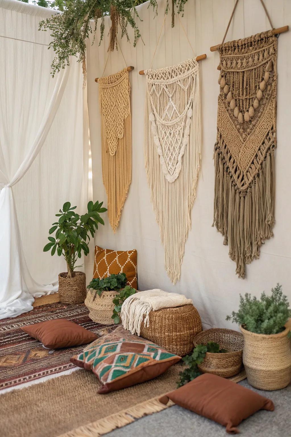 Bohemian elegant flair brings a relaxed and stylish vibe to the decor.