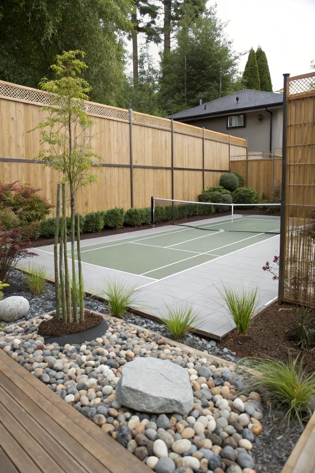 With a peaceful badminton nook in your backyard, find your balance.