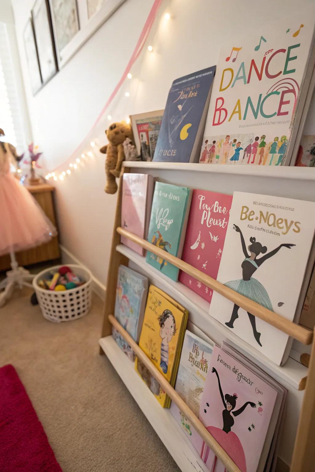 Dance-related literature inspires while enhancing décor.