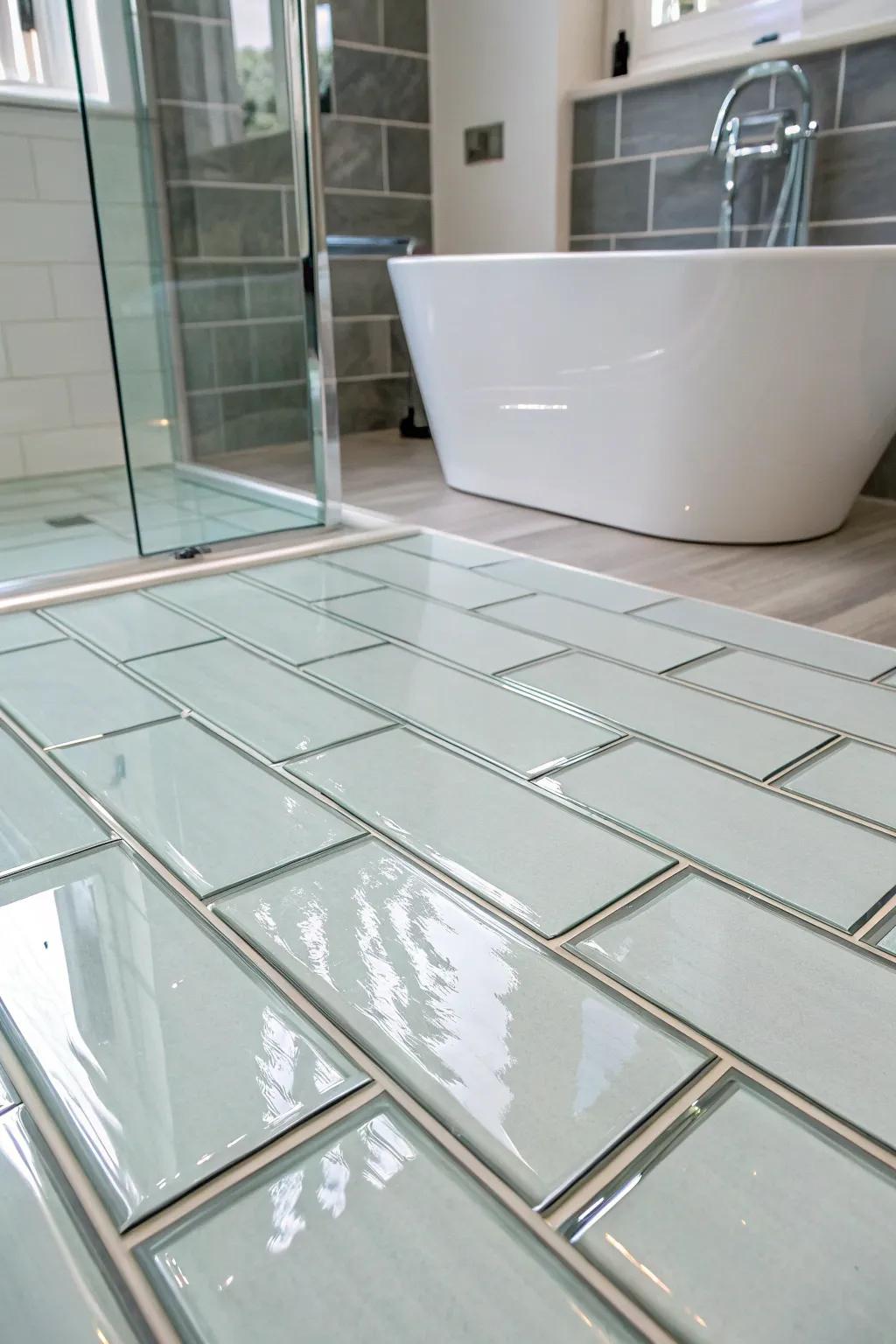 Glass floorings provide a sleek, modern polish through enhanced brightness.