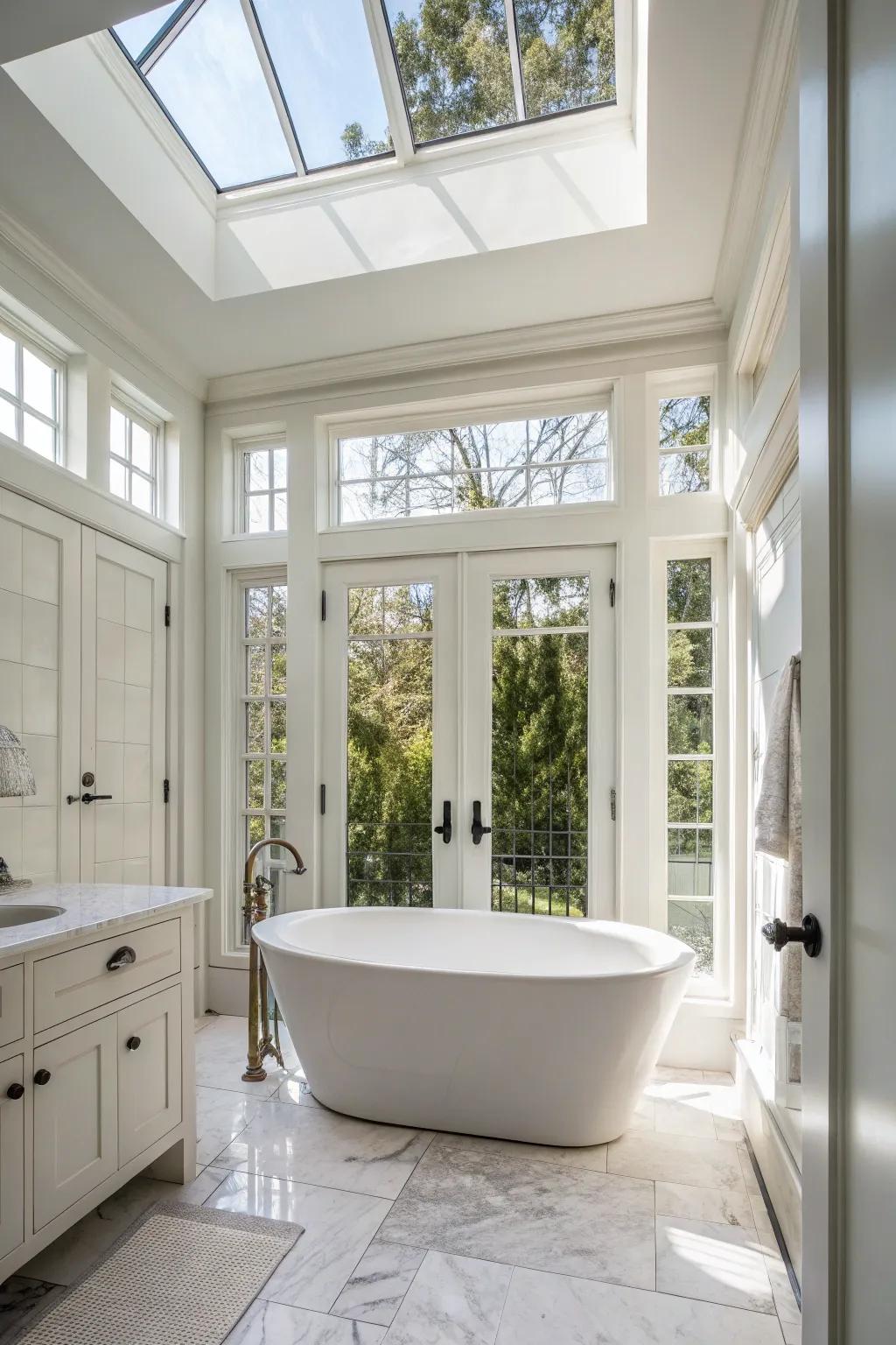 Topmost panes allow elevated natural light.