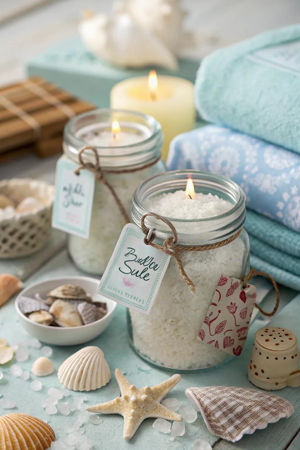 Enhance your bath experience with soothing seaside bath crystals.