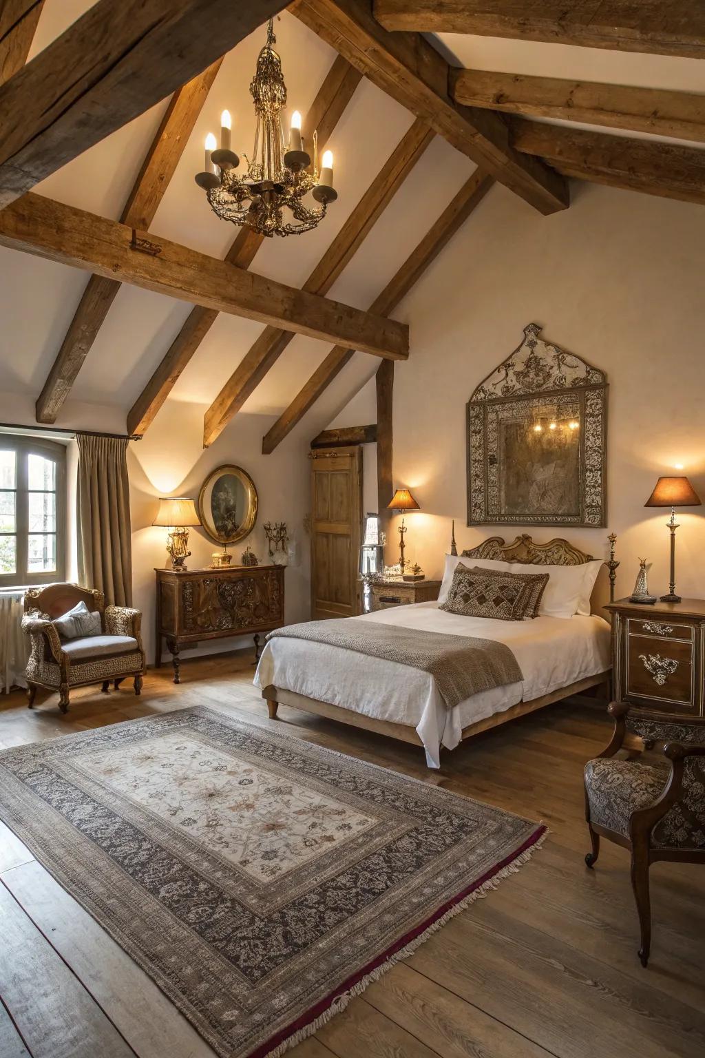 Vintage decor introduces vintage charm and warmth to your loft.