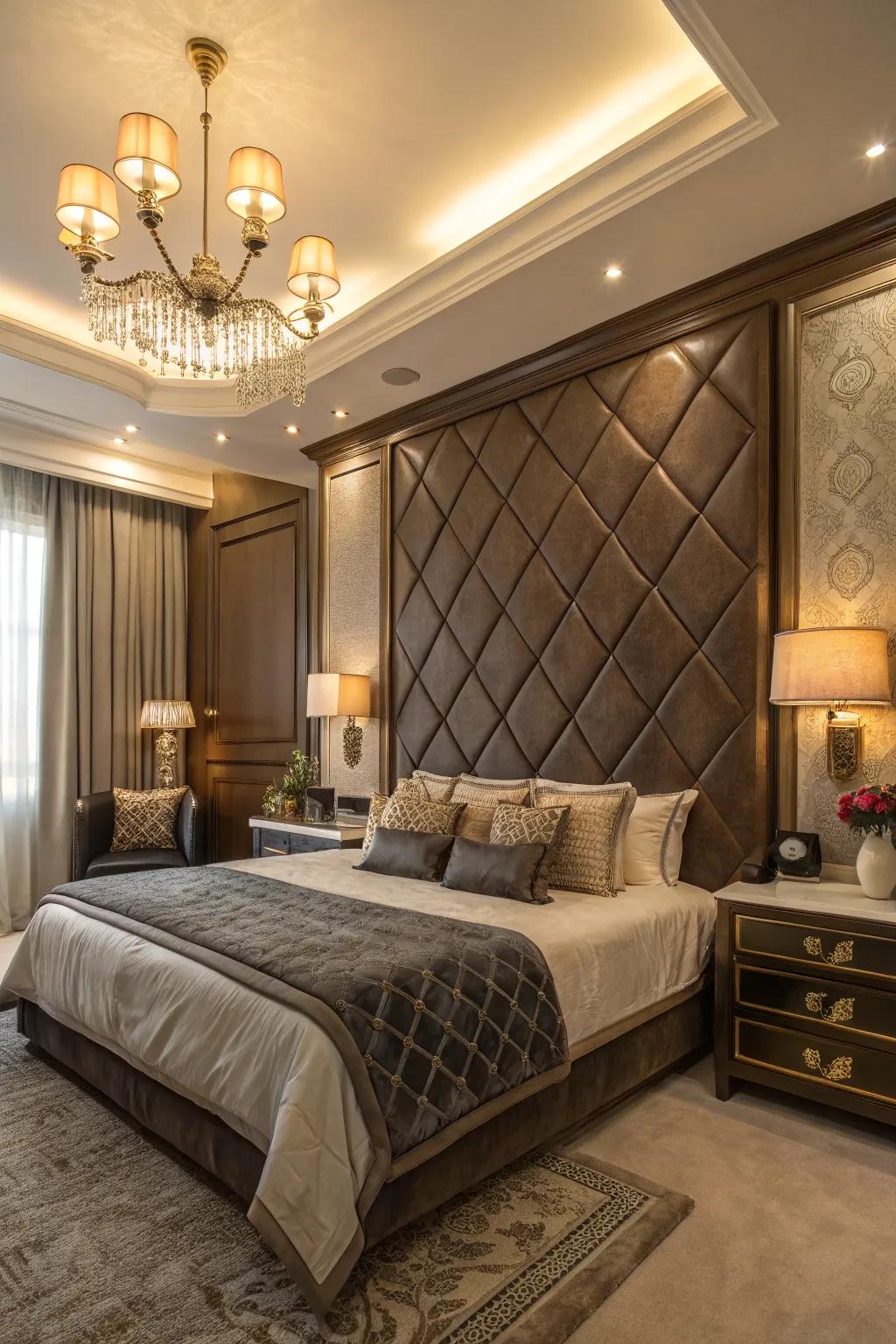 Leather boards contribute a lavish and sophisticated accent.