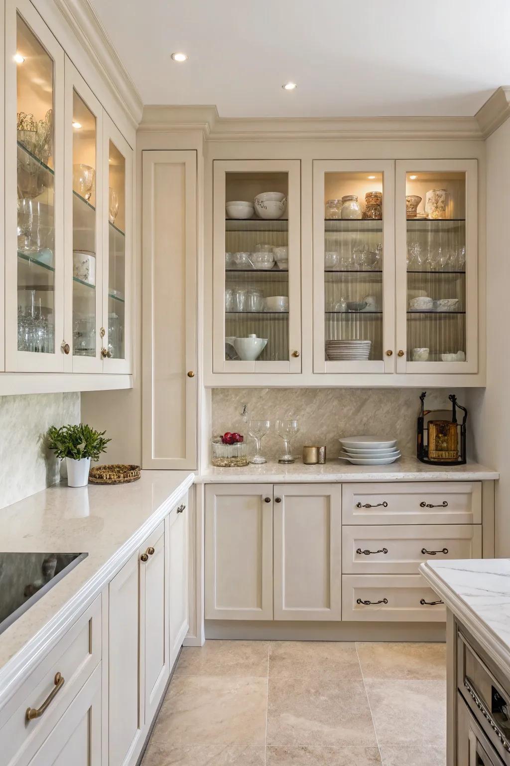 Glass elements introduce elegance and enhance the airy feel.