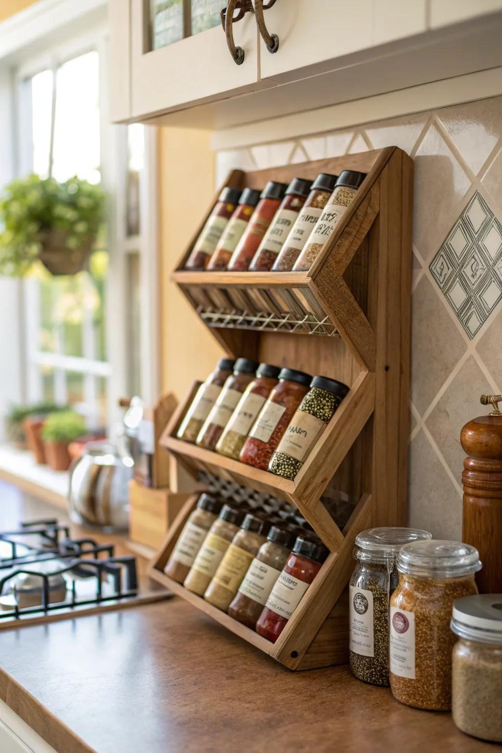 The criss-cross design makes it easy to identify spices.