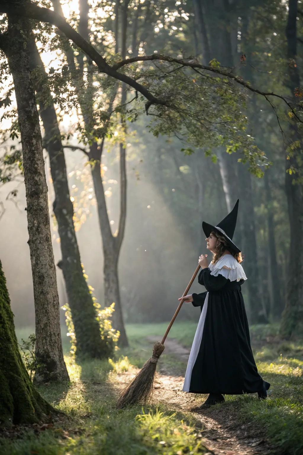 Combine classic enchantress elements with whimsical details for a playful Halloween costume.