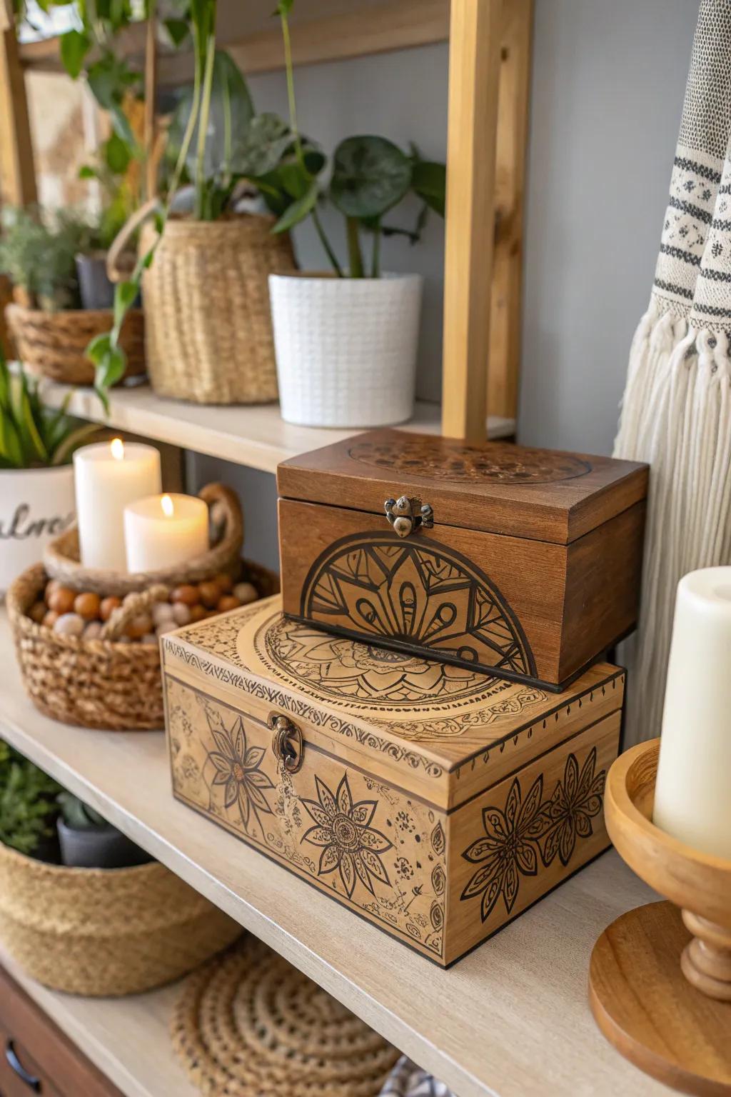 Henna-inspired cases add refinement and organization.