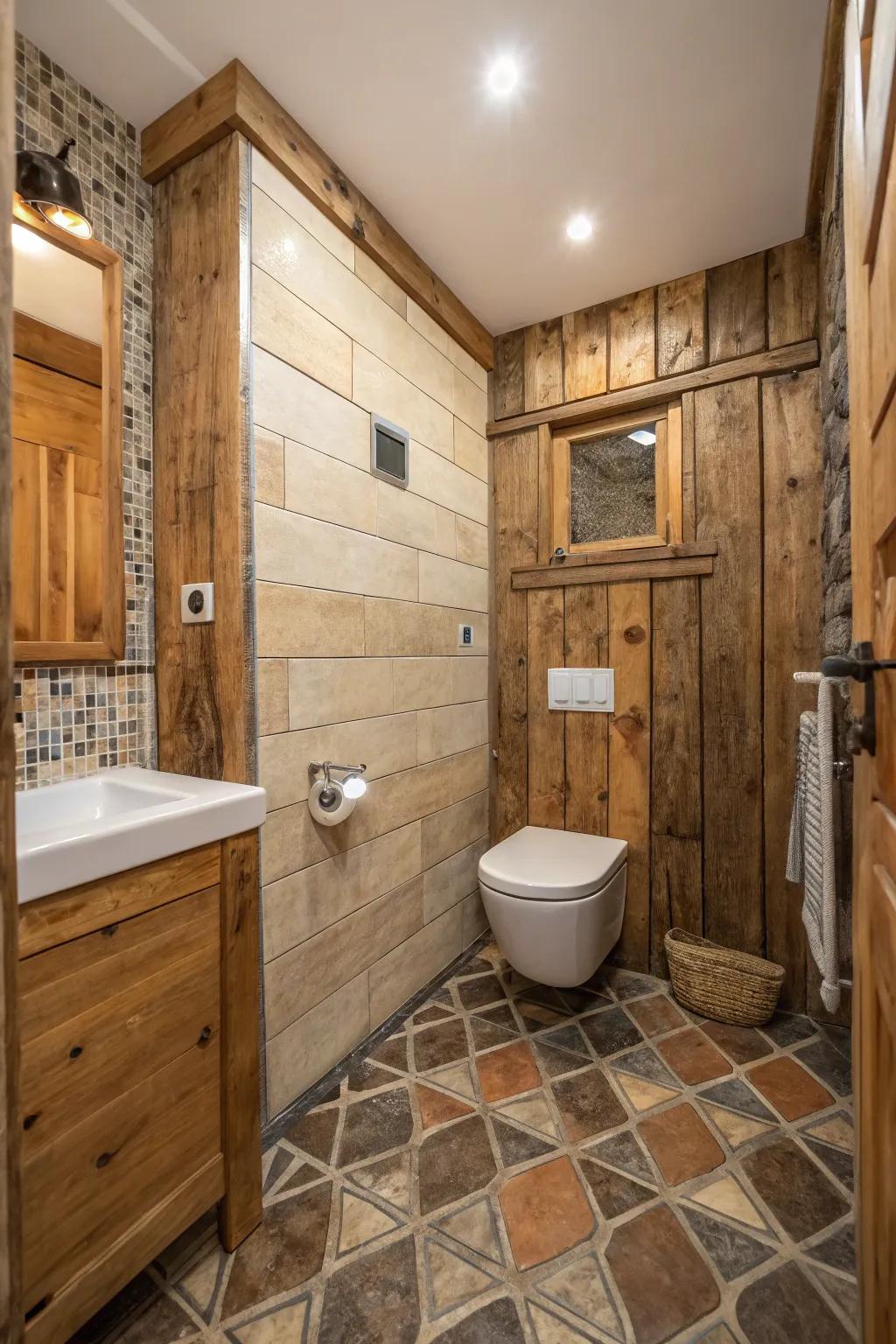 Repurposed components contribute history and sustainability to your bathroom.