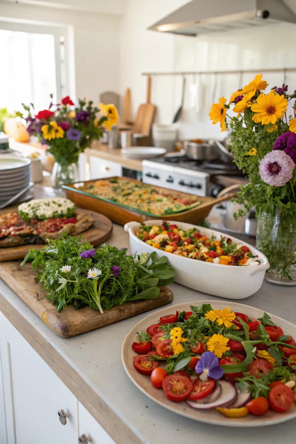 Seasonal accents add vibrancy and flavor to your buffet dishes.