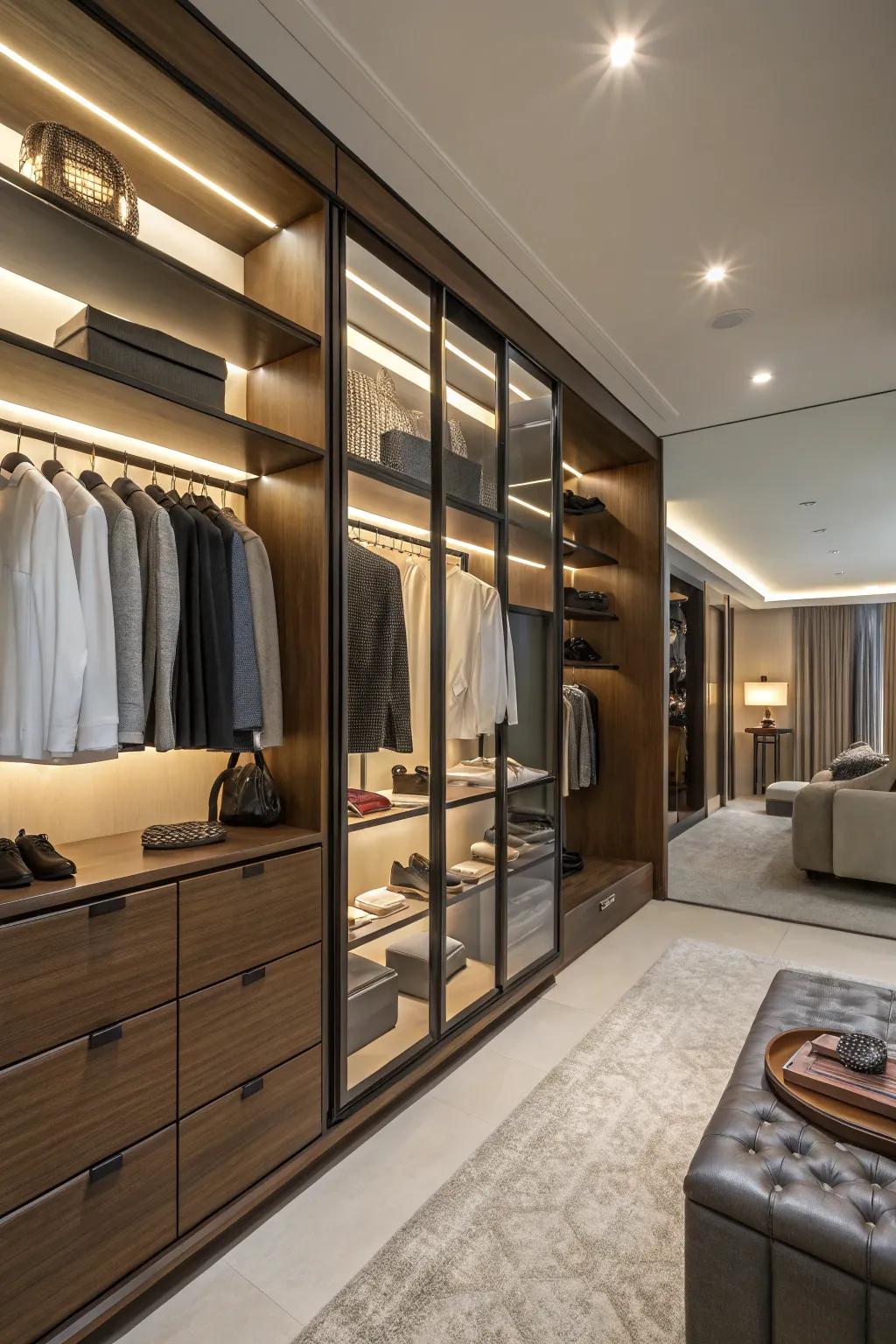 Walk-in wardrobes epitomize the acme of sophistication and structured organization.
