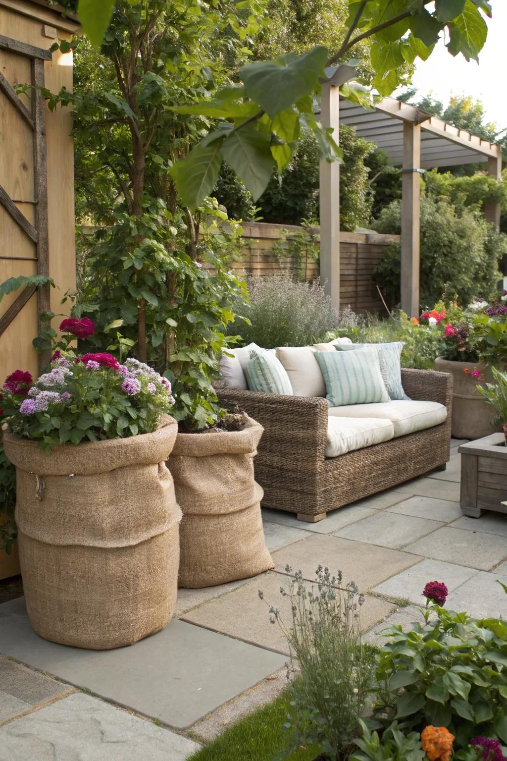 Hessian enhances the natural elegance of outdoor spaces.