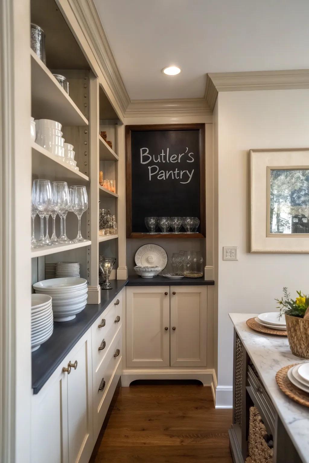 A blackboard message panel injects charm and functionality.