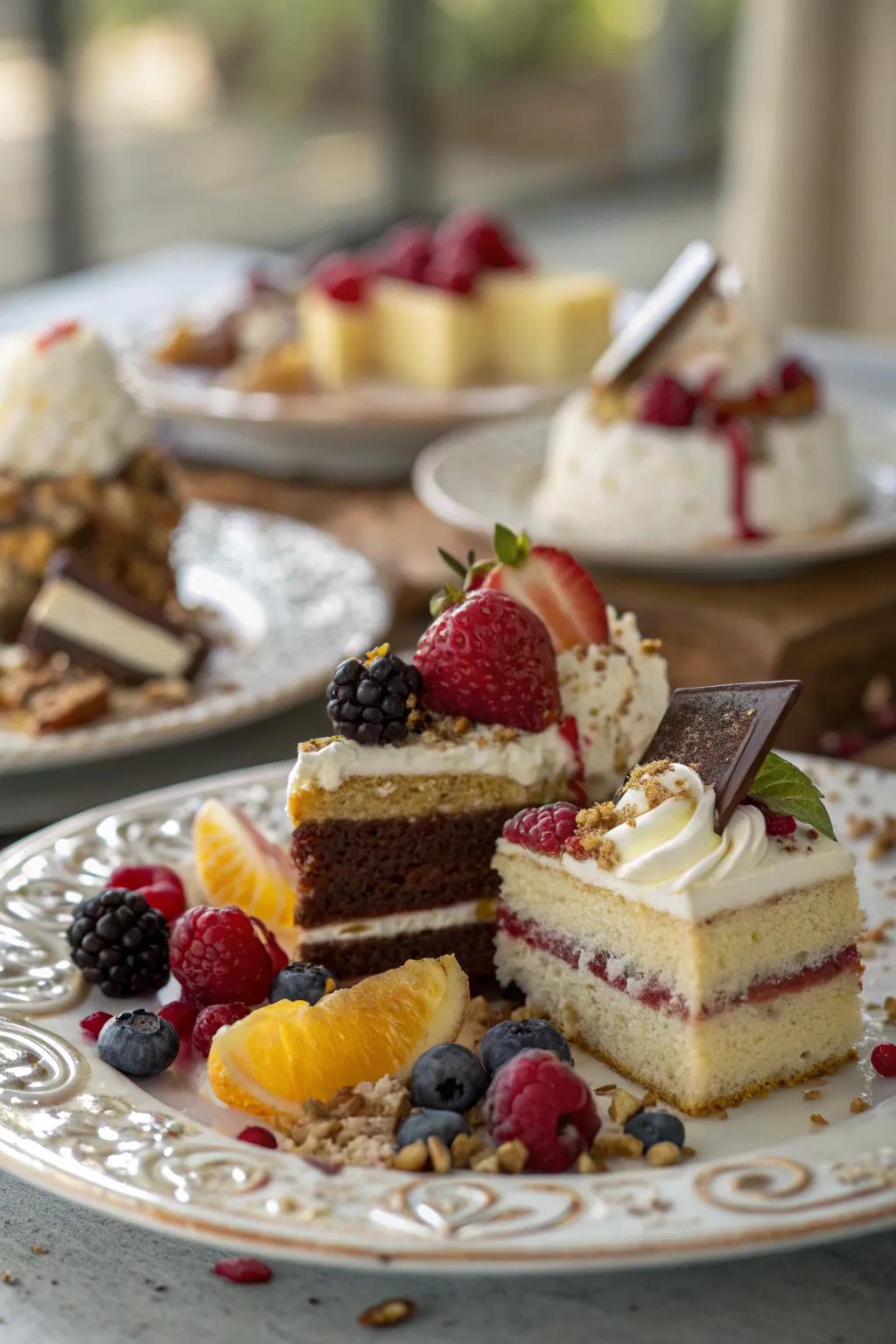 Disassembled desserts provide a playful spin on traditional plating.