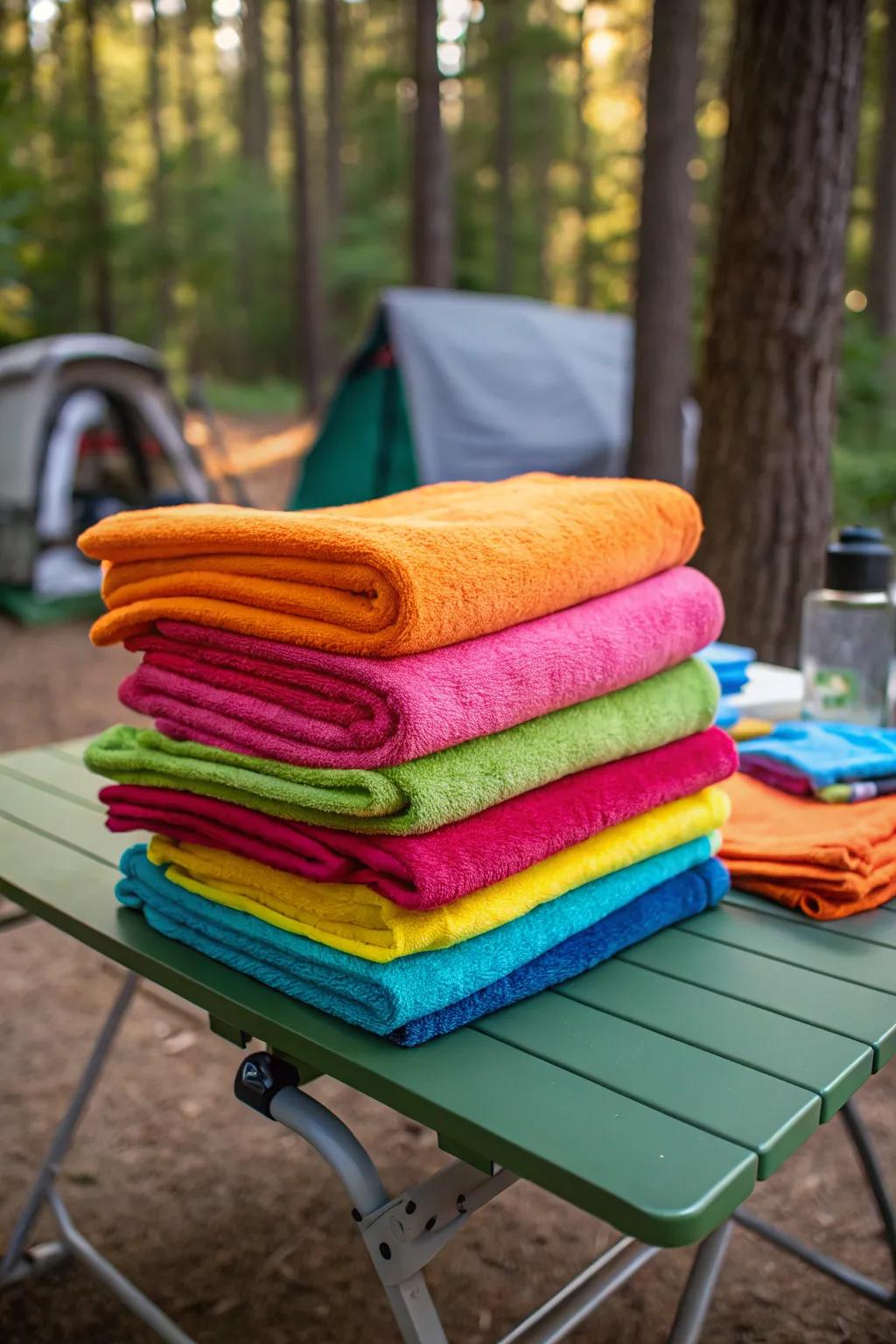 With camp towels that dry quickly, keep your kitchen space tidy.