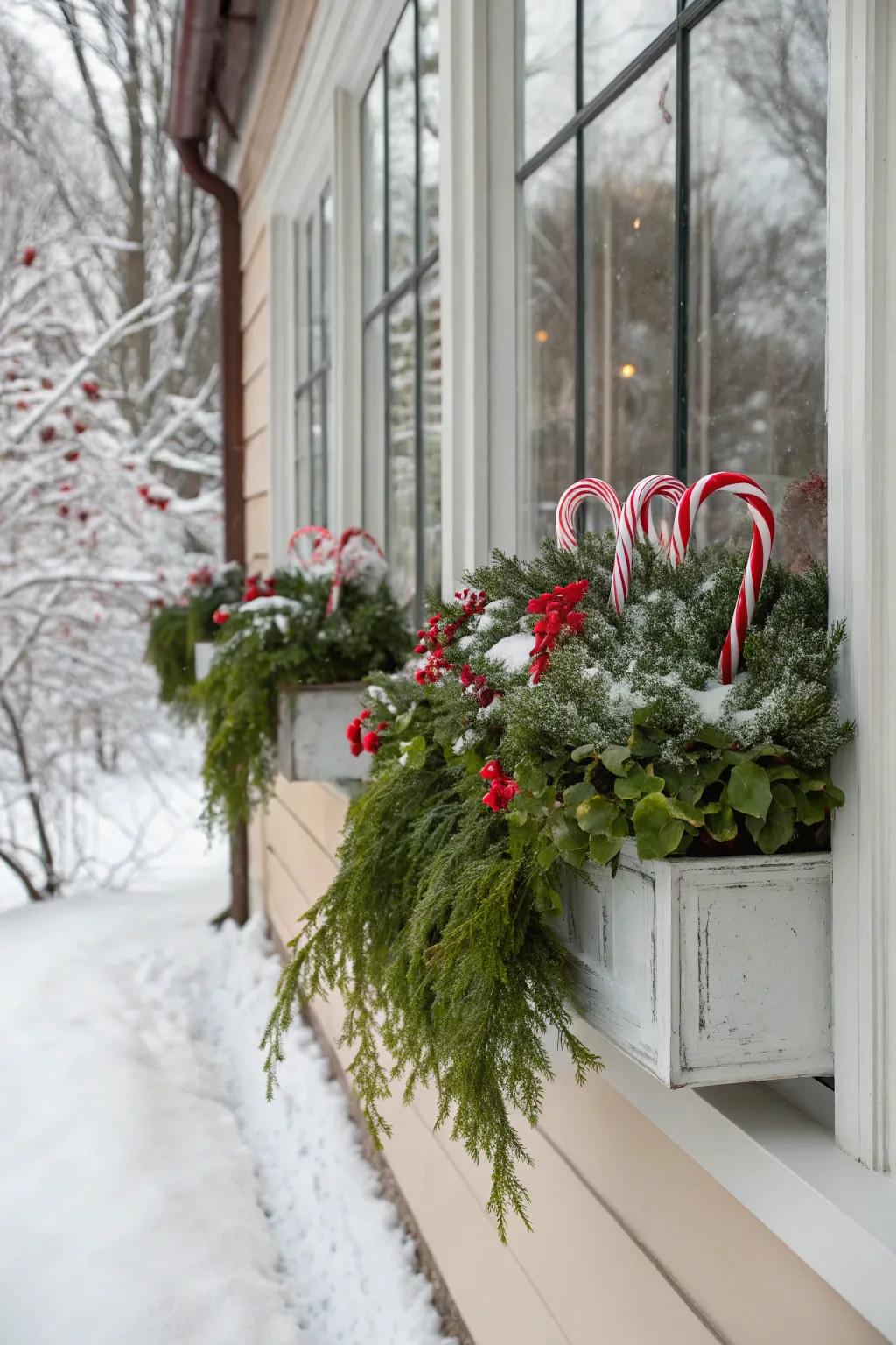 Bring holiday cheer to your panes thanks to peppermint stick pane boxes.