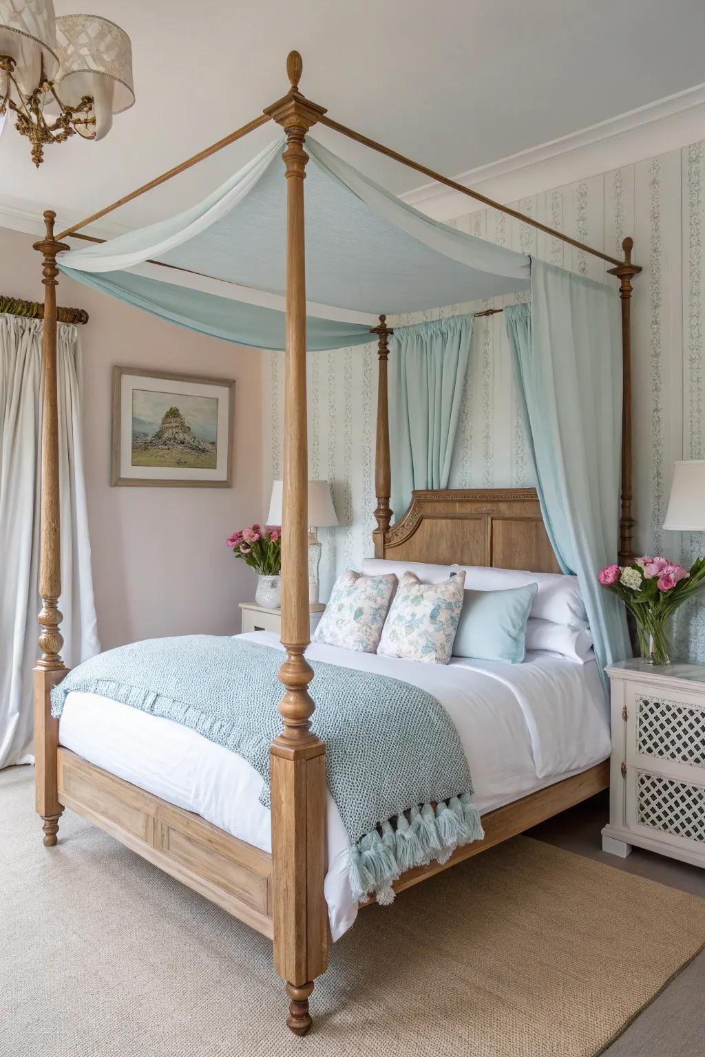 Partial tester canopies offer style in smaller spaces.