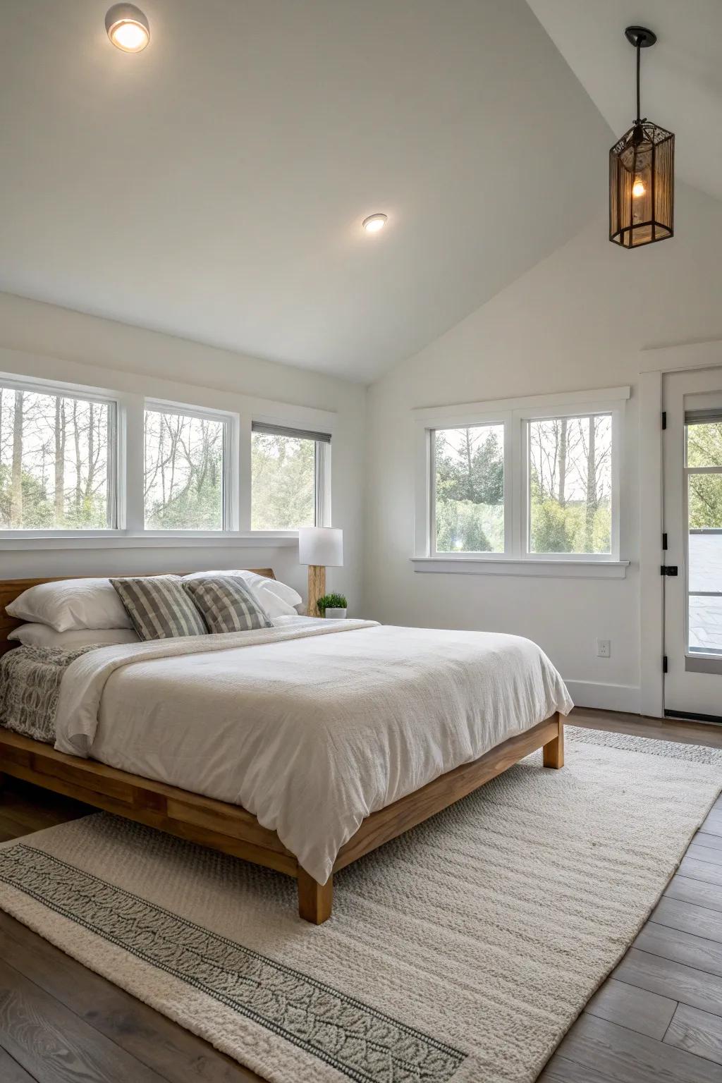 Bed bases enhance ceiling height.