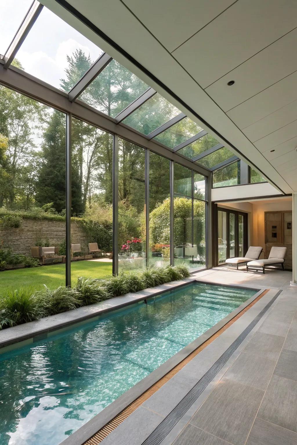 With a transition pool, you can seamlessly combine indoor and outdoor spaces.