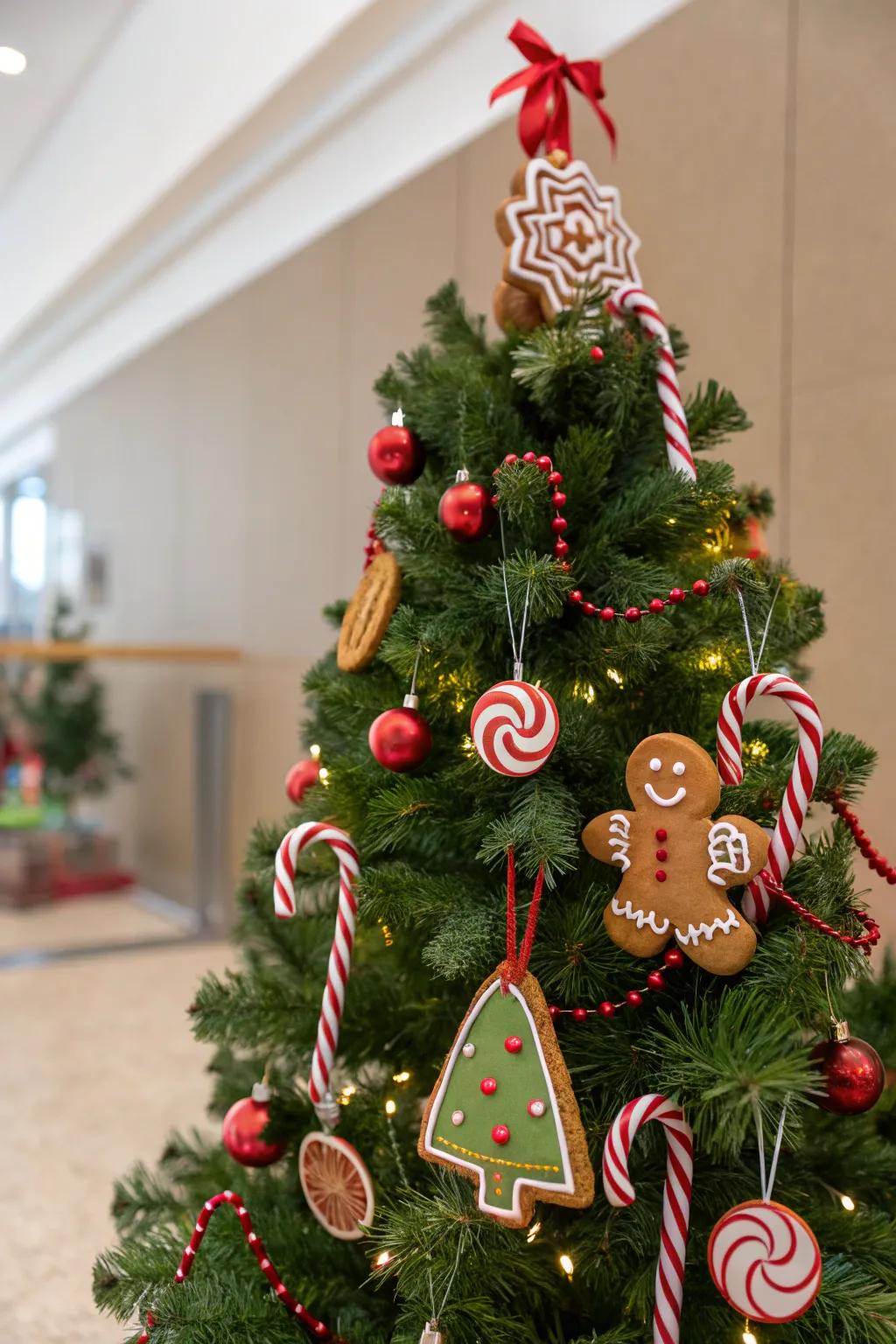 A delightful gingerbread-inspired Christmas tree.