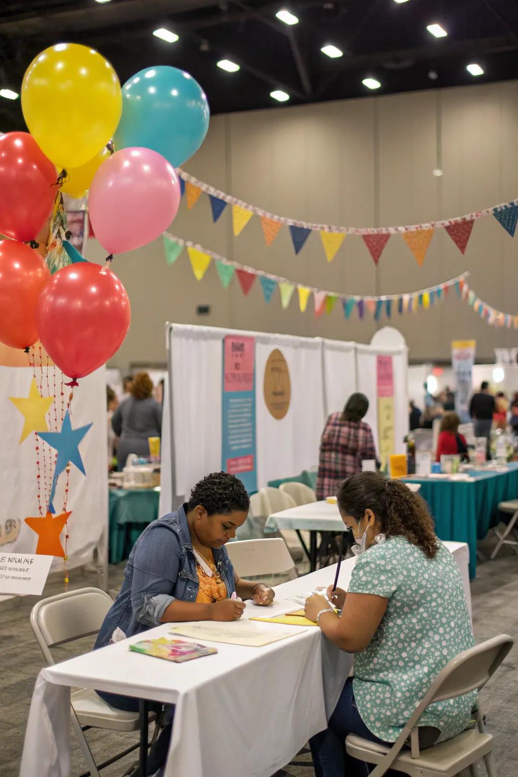 Mini workshops engage visitors and showcase merchandise.
