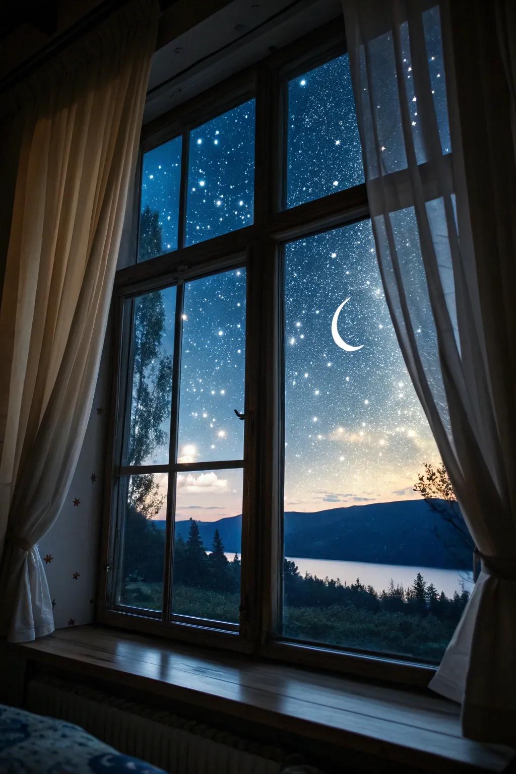 A starlit evening sky brings serenity to your home.