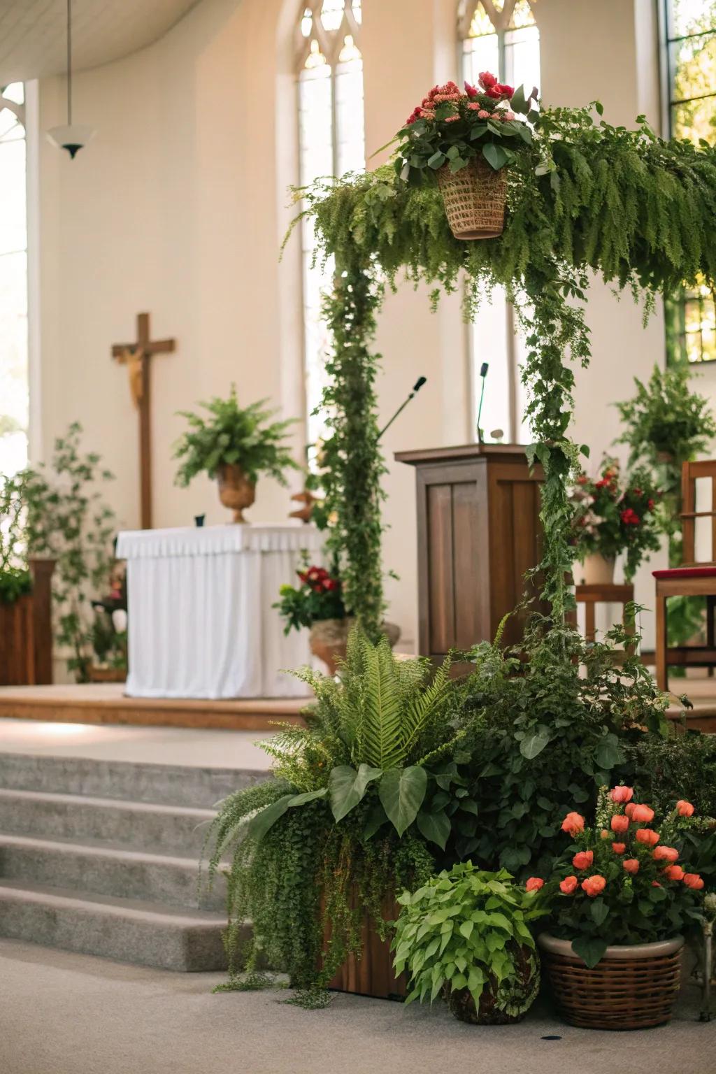 Greenery enriches life and vibrancy to your stage design.